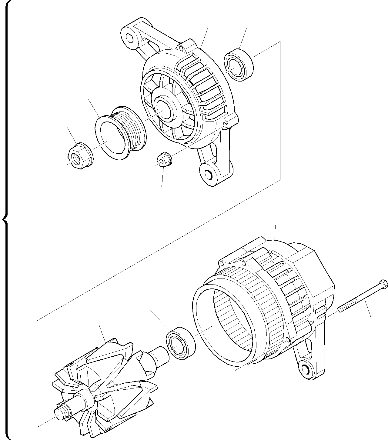 Backhoeloaders Komatsu / WB150WSC-2 S/N 150EF80001-Up(wb150wsc) / GENERATOR(A-0240 : 0631)