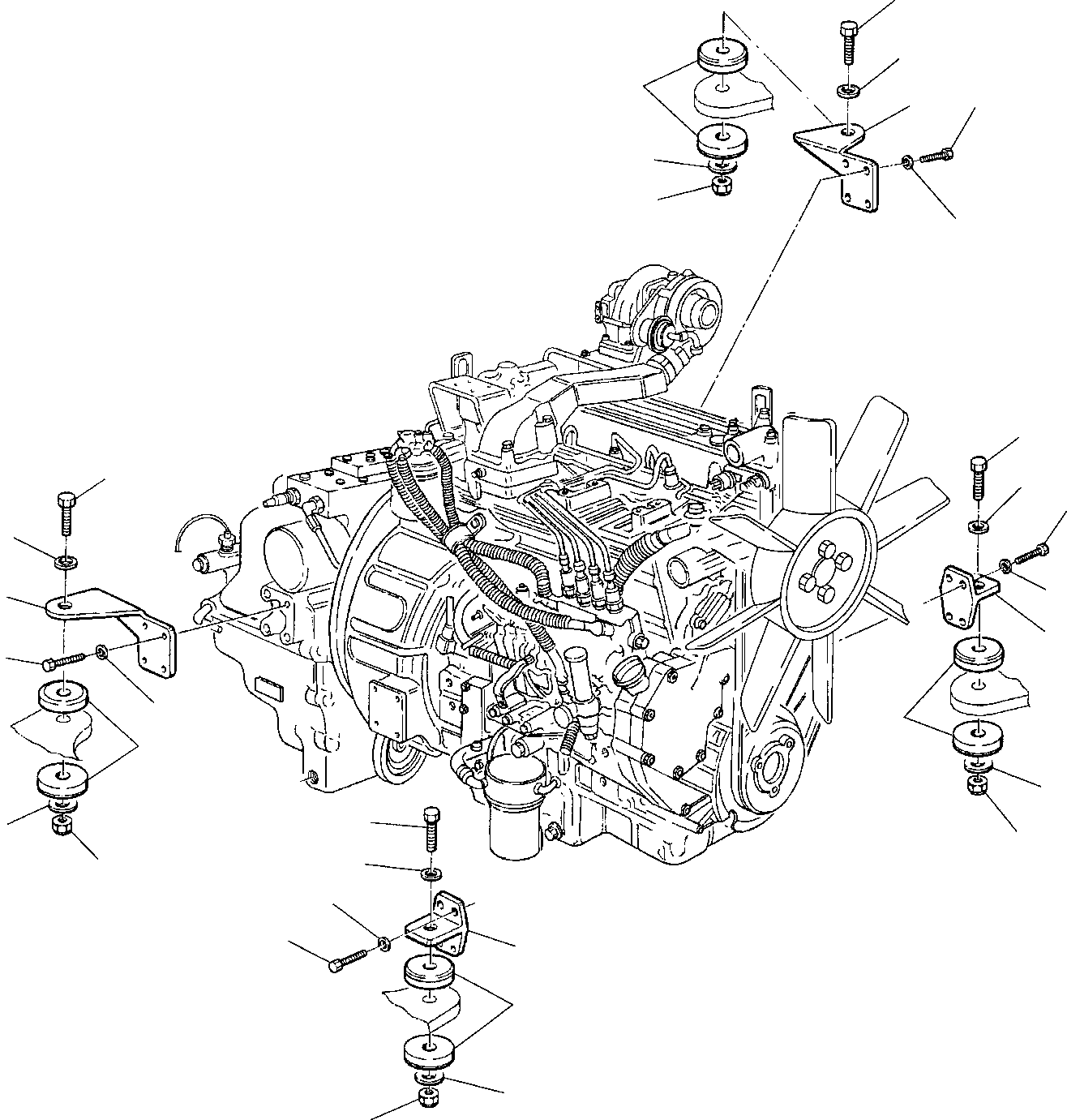 Backhoeloaders Komatsu / WB150WSC-2 S/N 150EF80001-Up(wb150wsc) / ENGINE MOUNTING PART(B-0010 : 1000)