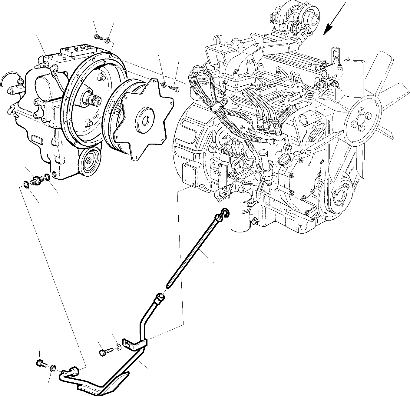Backhoeloaders Komatsu / WB150WSC-2 S/N 150EF80001-Up(wb150wsc) / ENGINE AND DRIVE CONNECTION(B-0020 : 1010)