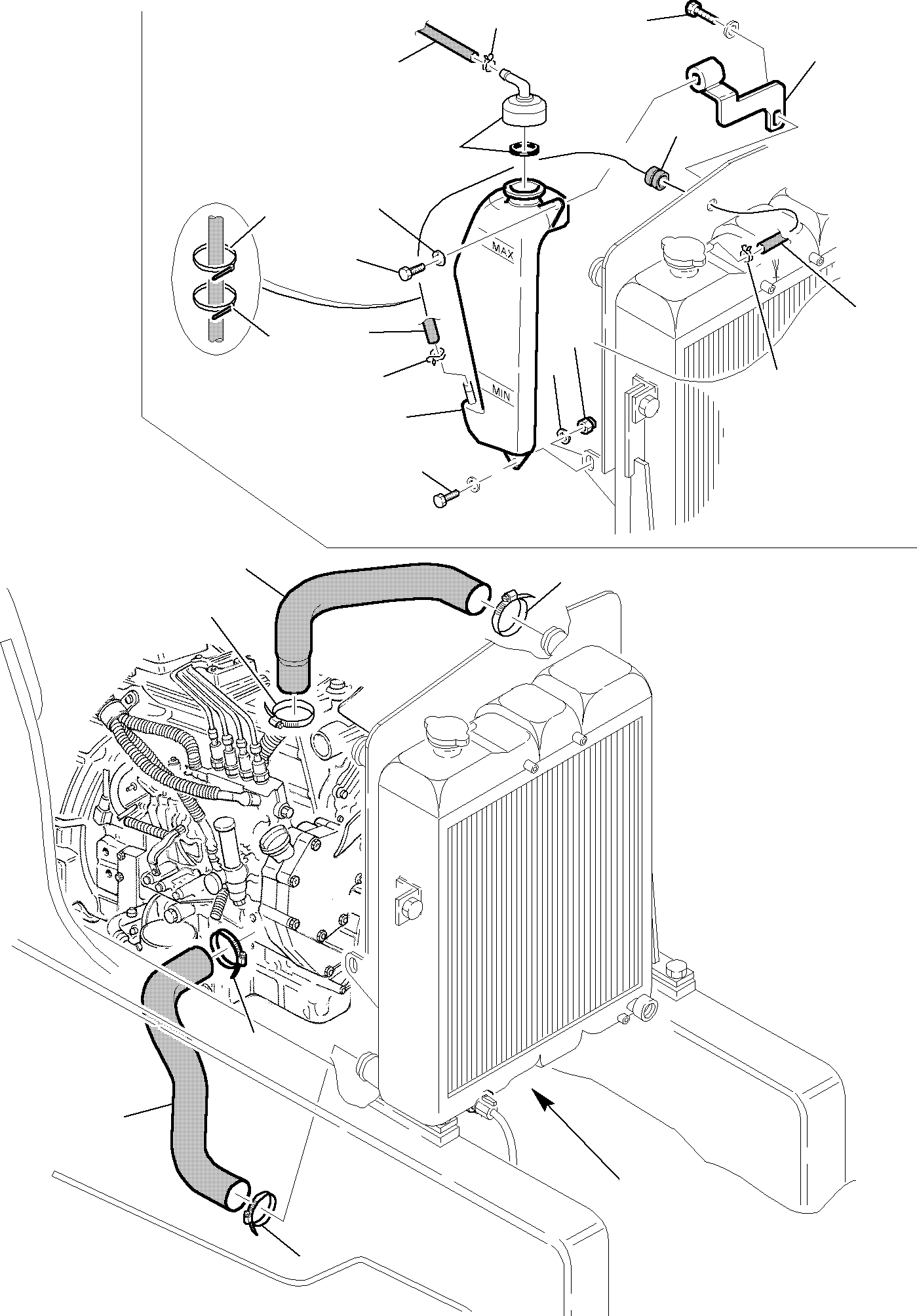 Backhoeloaders Komatsu / WB150WSC-2 S/N 150EF80001-Up(wb150wsc) / RADIATOR TANK(B-0070 : 1220)