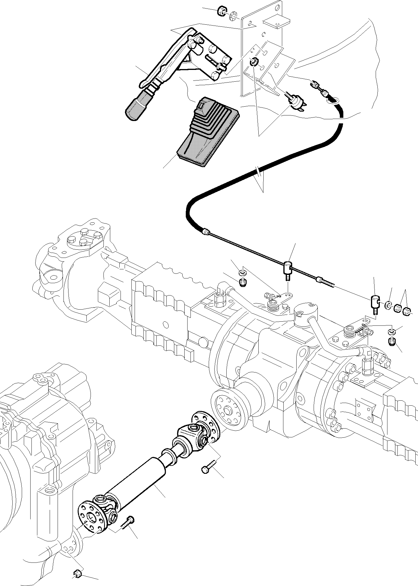 Backhoeloaders Komatsu / WB150WSC-2 S/N 150EF80001-Up(wb150wsc) / HANDBRAKE AND RFEAR PROPELLER SHAFT(C-0020 : 3100)