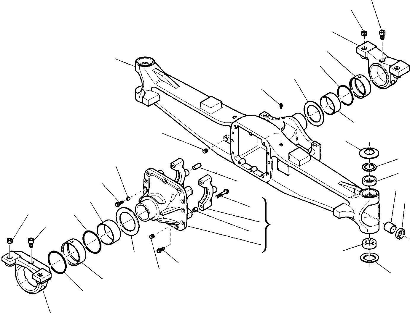 Backhoeloaders Komatsu / WB150WSC-2 S/N 150EF80001-Up(wb150wsc) / FRONT AXLE (1/7)(C-0180 : 3400)