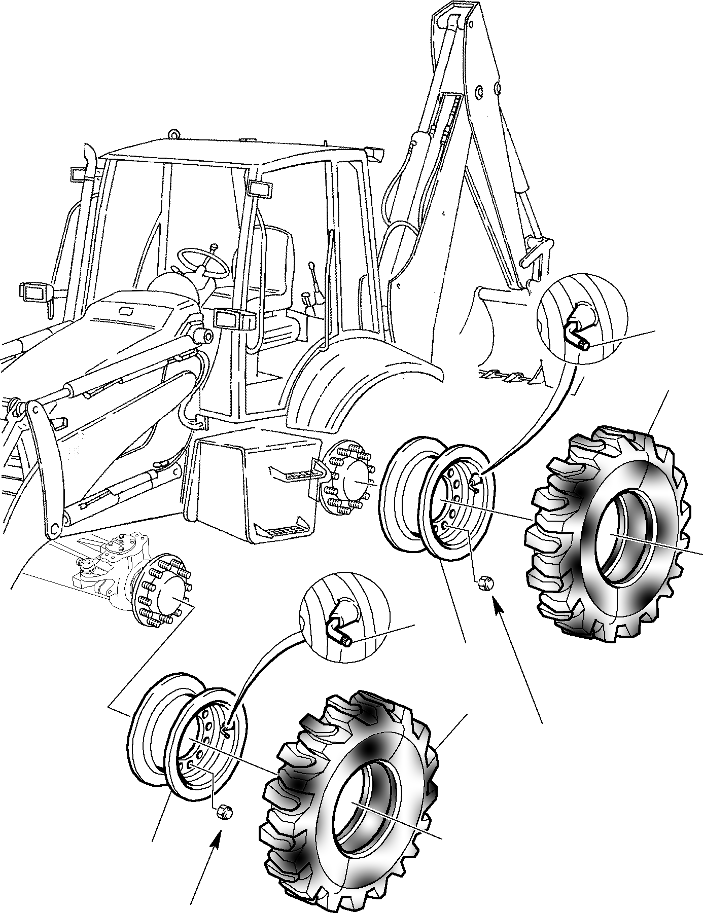 Backhoeloaders Komatsu / WB150WSC-2 S/N 150EF80001-Up(wb150wsc) / WHEELS(C-0370 : 3700)