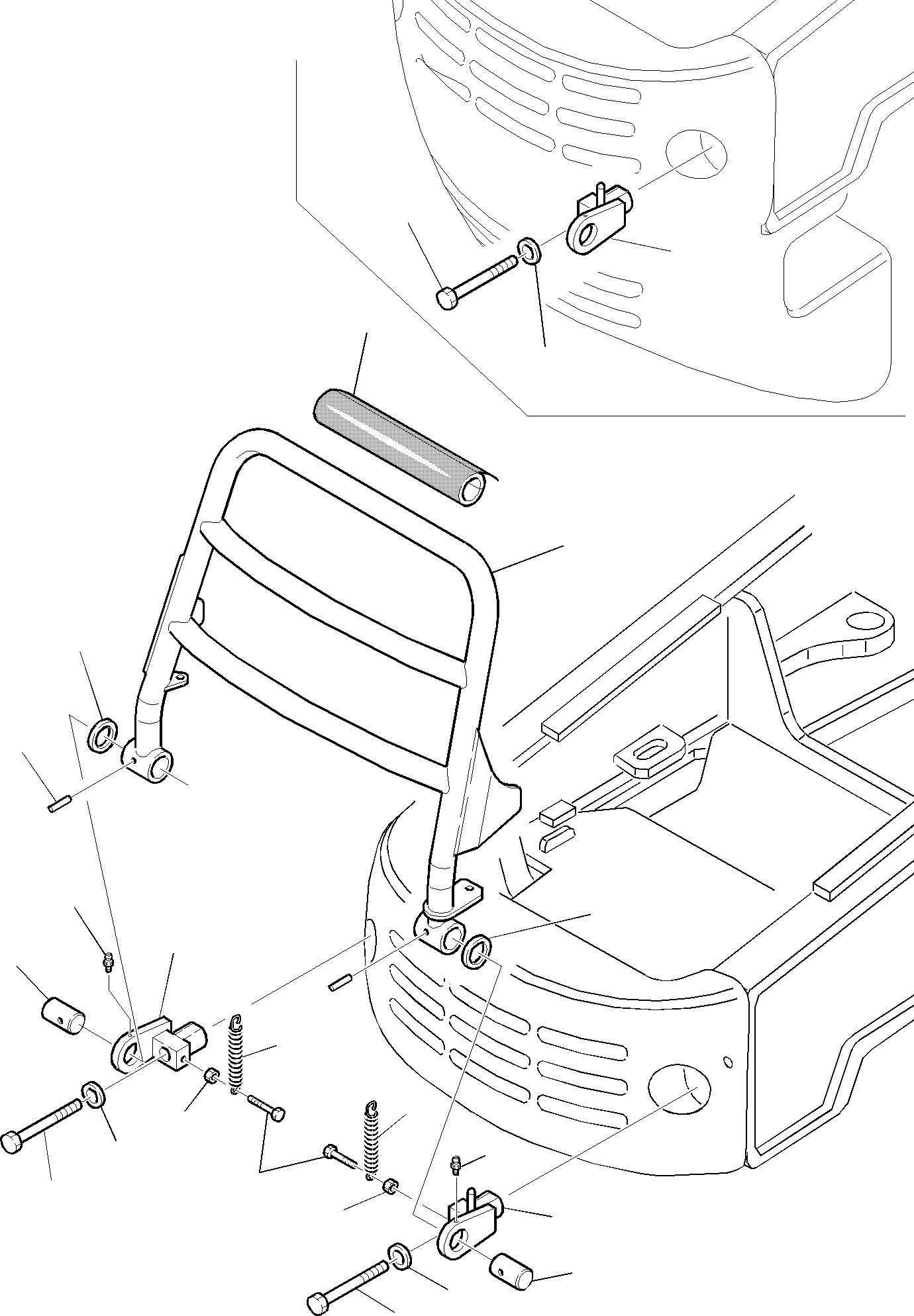 Backhoeloaders Komatsu / WB150WSC-2 S/N 150EF80001-Up(wb150wsc) / BULLBAR PROTECTION (OPTIONAL)(E-0025 : 5015)