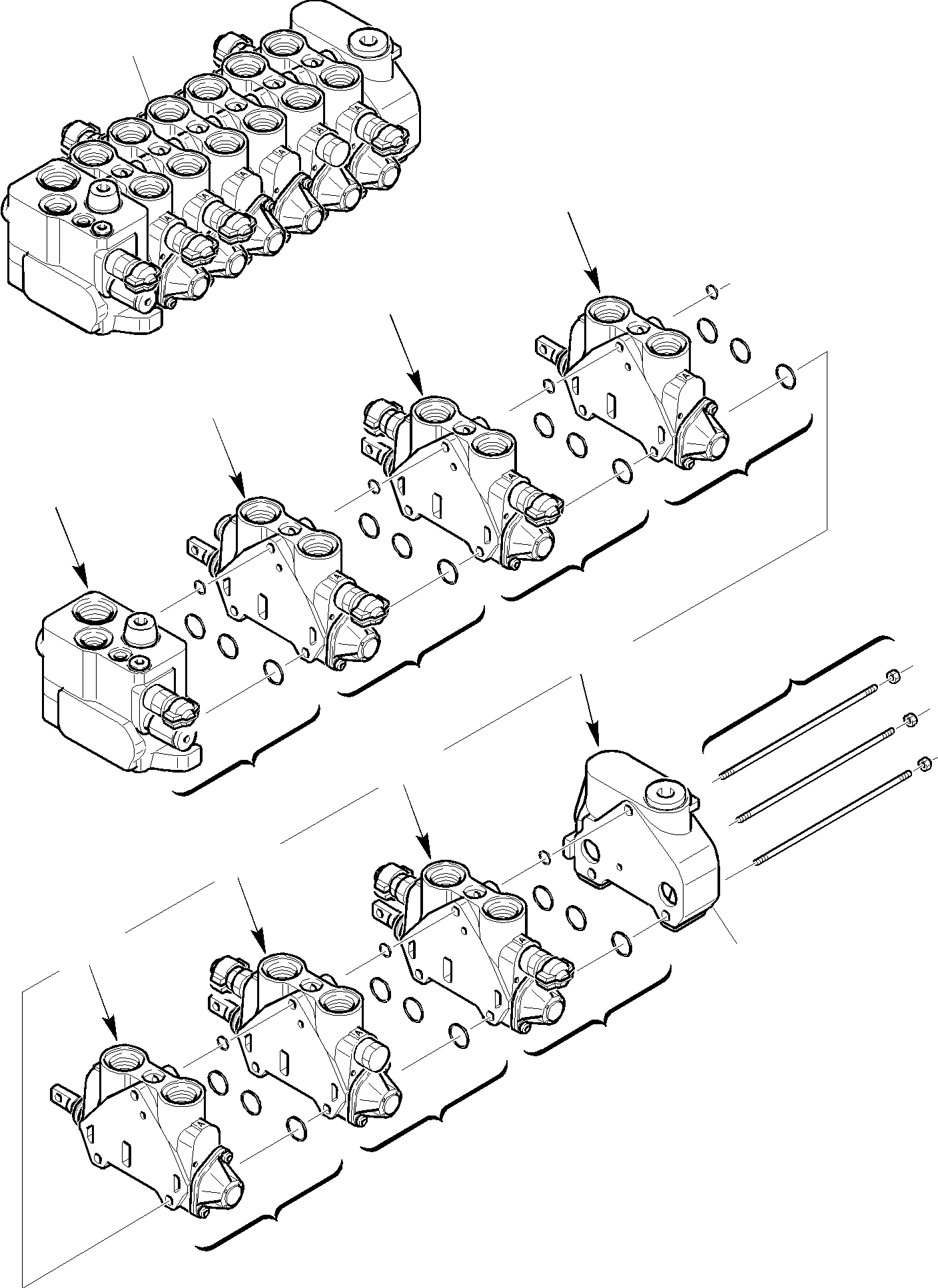 Backhoeloaders Komatsu / WB150WSC-2 S/N 150EF80001-Up(wb150wsc) / BACKHOE CONTROL VALVE (1/8)(F-0140 : 6290)