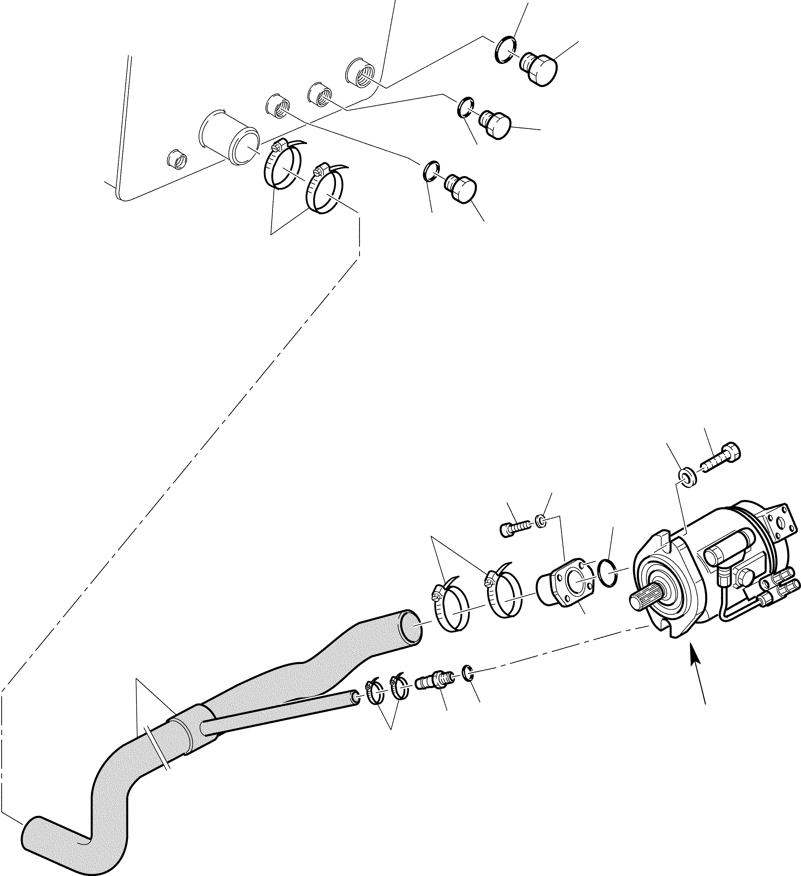 Backhoeloaders Komatsu / WB150WSC-2 S/N 150EF80001-Up(wb150wsc) / HYDRAULIC PIPING (SUCTION LINE)(F-0290 : 6500)