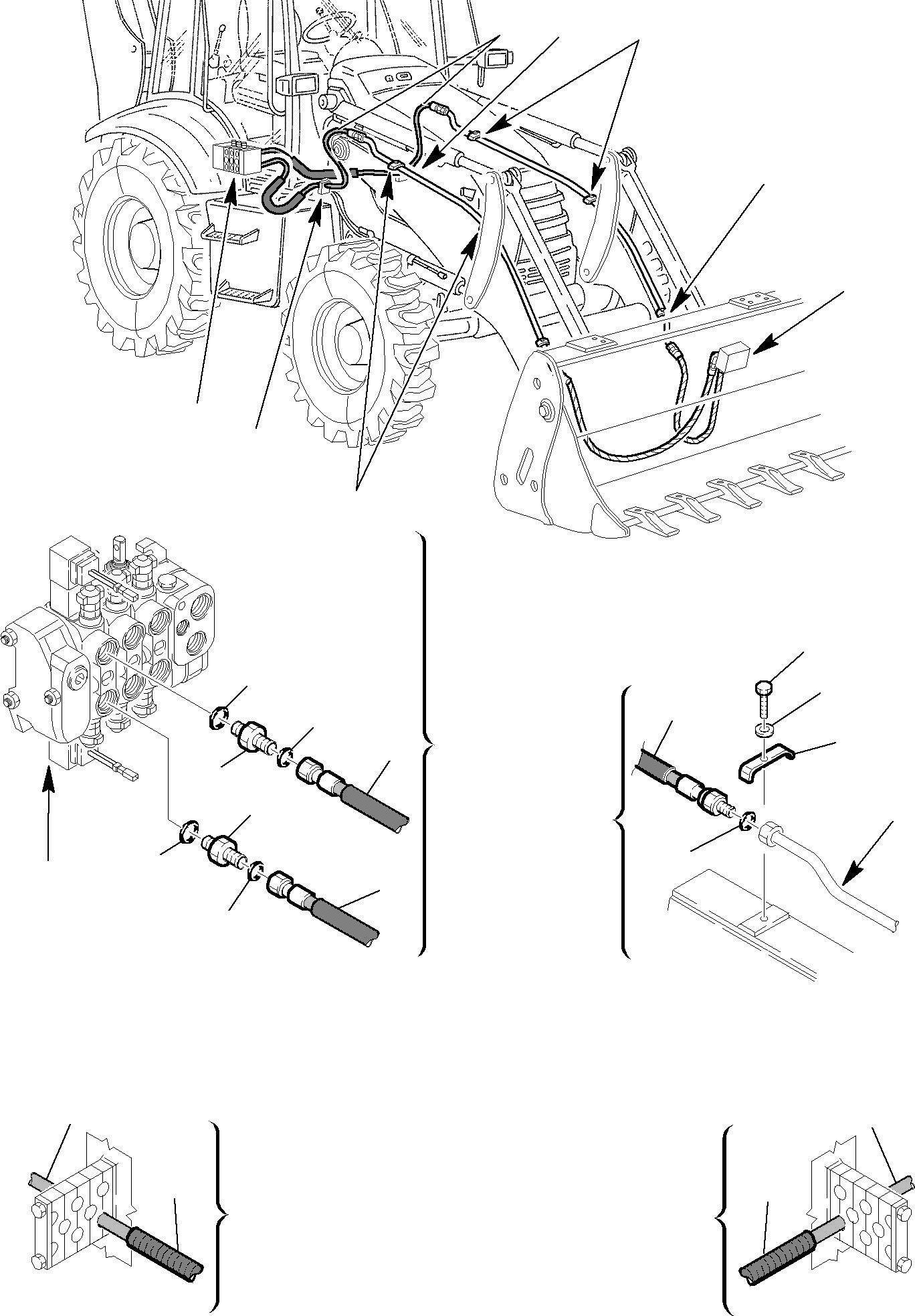 Backhoeloaders Komatsu / WB150WSC-2 S/N 150EF80001-Up(wb150wsc) / HYDRAULIC PIPING (BUCKET 4 IN 1 CYLINDER LINE) (1/2)(F-0470 : 6660)
