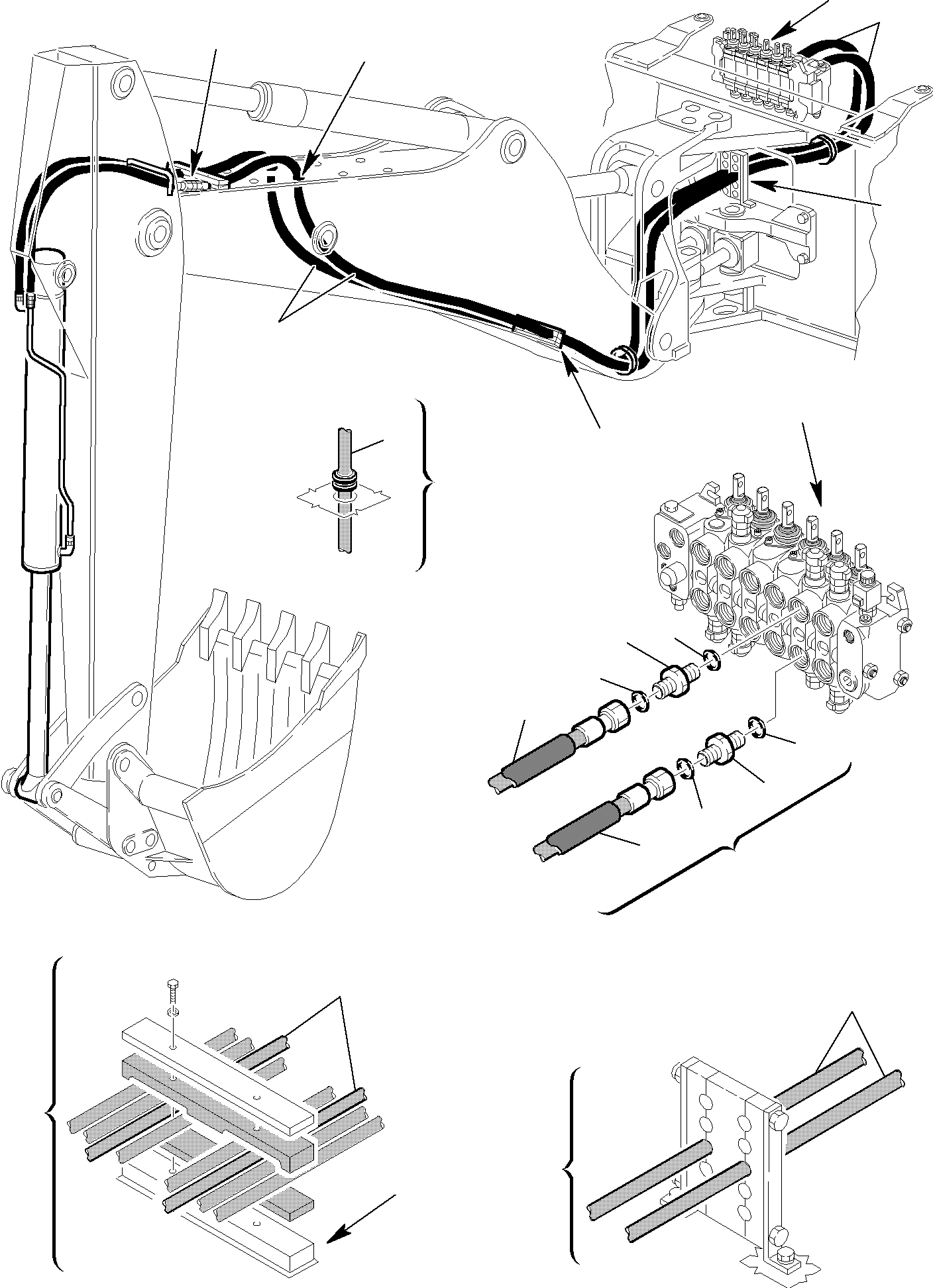 Backhoeloaders Komatsu / WB150WSC-2 S/N 150EF80001-Up(wb150wsc) / HYDRAULIC PIPING (BUCKET CYLINDER LINE) (1/2)(F-0580 : 6745)