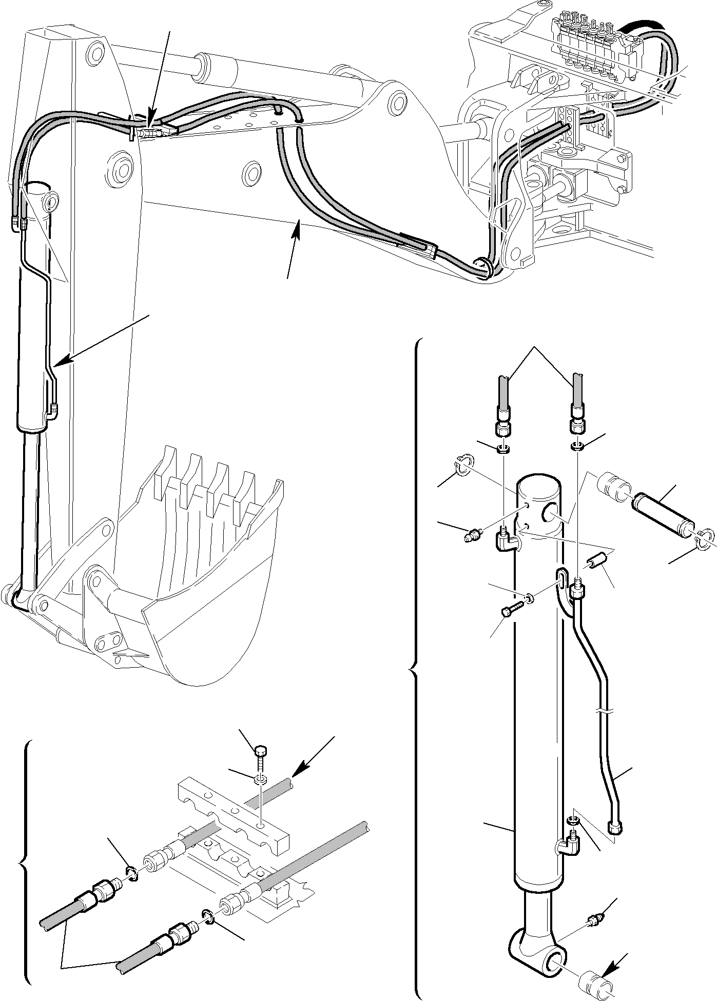 Backhoeloaders Komatsu / WB150WSC-2 S/N 150EF80001-Up(wb150wsc) / HYDRAULIC PIPING (BUCKET CYLINDER LINE) (2/2)(F-0590 : 6750)