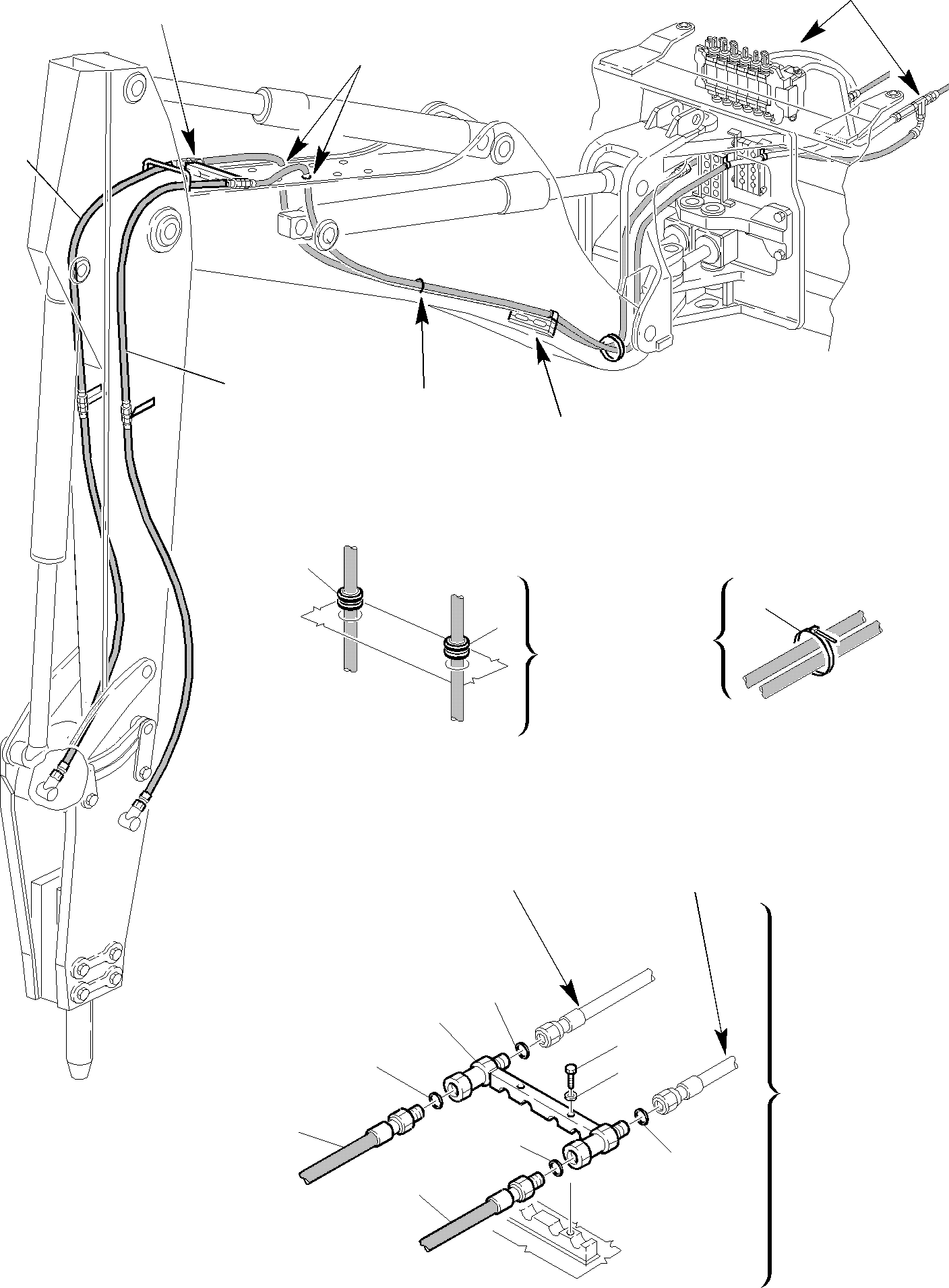Backhoeloaders Komatsu / WB150WSC-2 S/N 150EF80001-Up(wb150wsc) / HYDRAULIC PIPING (HAMMER LINE) (2/3)(F-0680 : 6830)