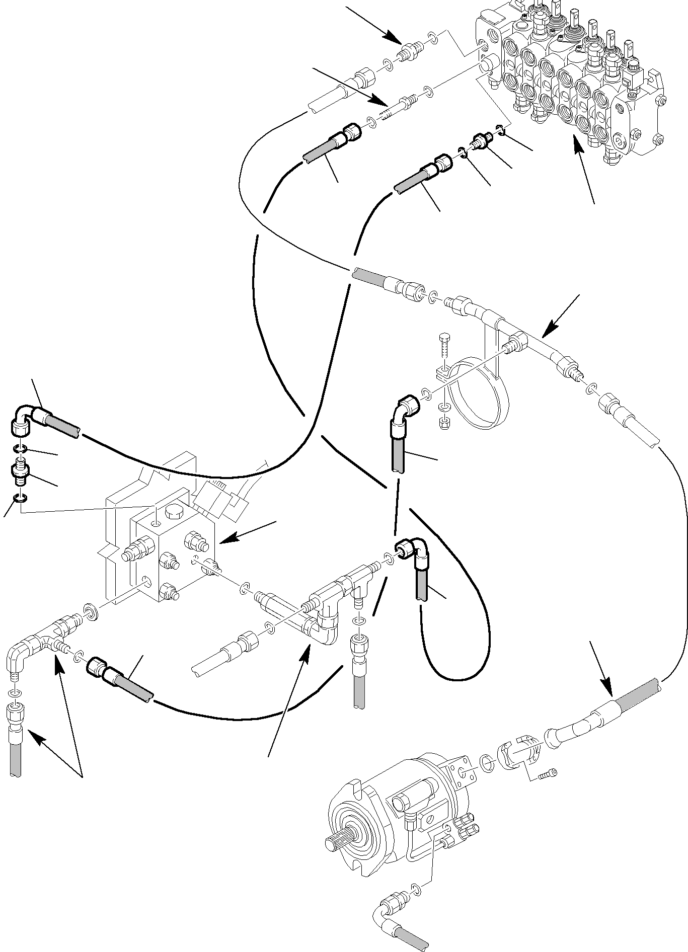 Backhoeloaders Komatsu / WB150WSC-2 S/N 150EF80001-Up(wb150wsc) / HAMMER HYDRAULIC PIPING WITH VALVE (2/3)(F-0750 : 6885)