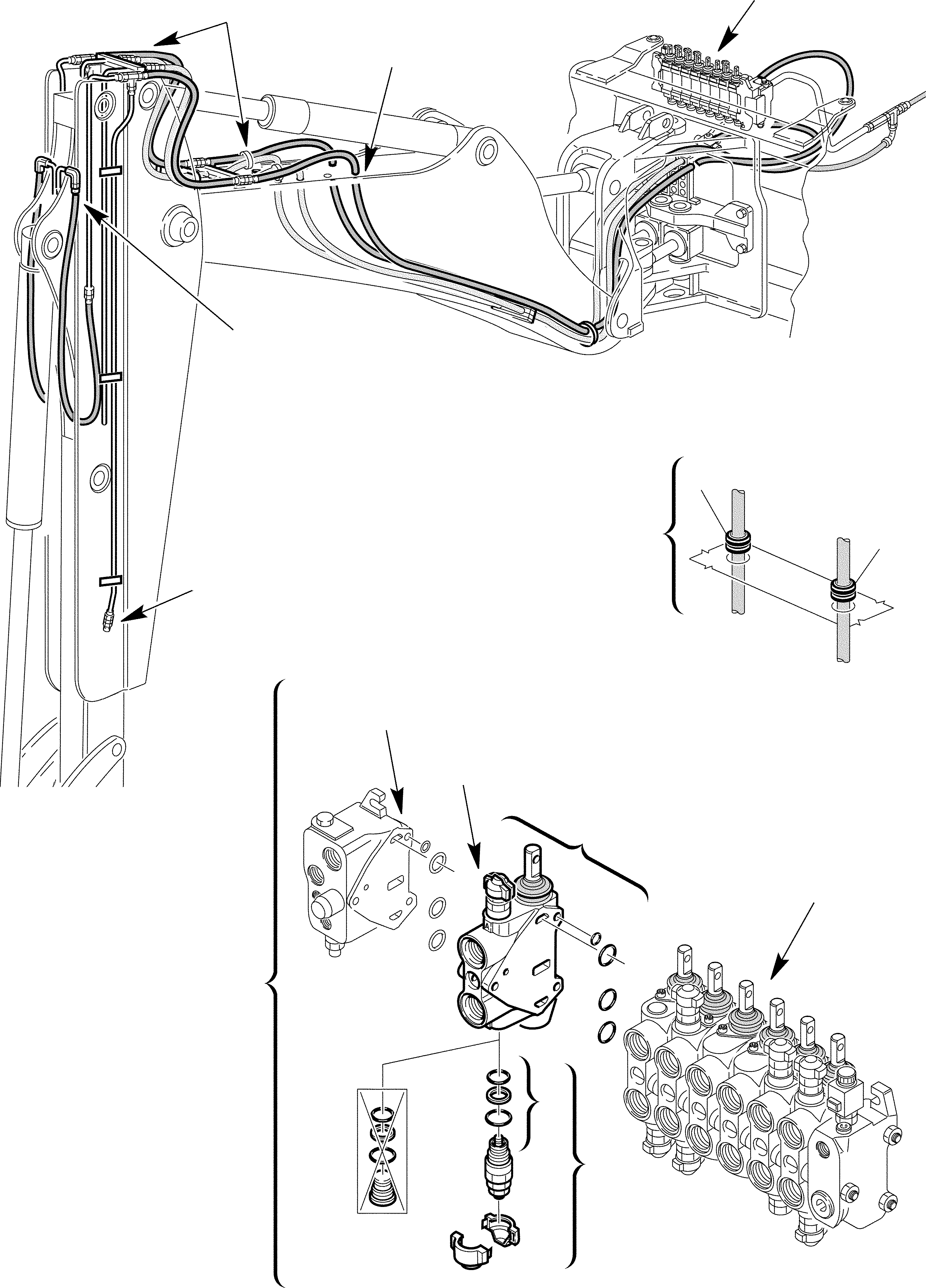 Backhoeloaders Komatsu / WB150WSC-2 S/N 150EF80001-Up(wb150wsc) / HYDRAULIC PIPING(JIG ARM CYLINDER LINE)+HAMMER+POSITIONABLE BUCKET(3/6(F-0803 : 6925)