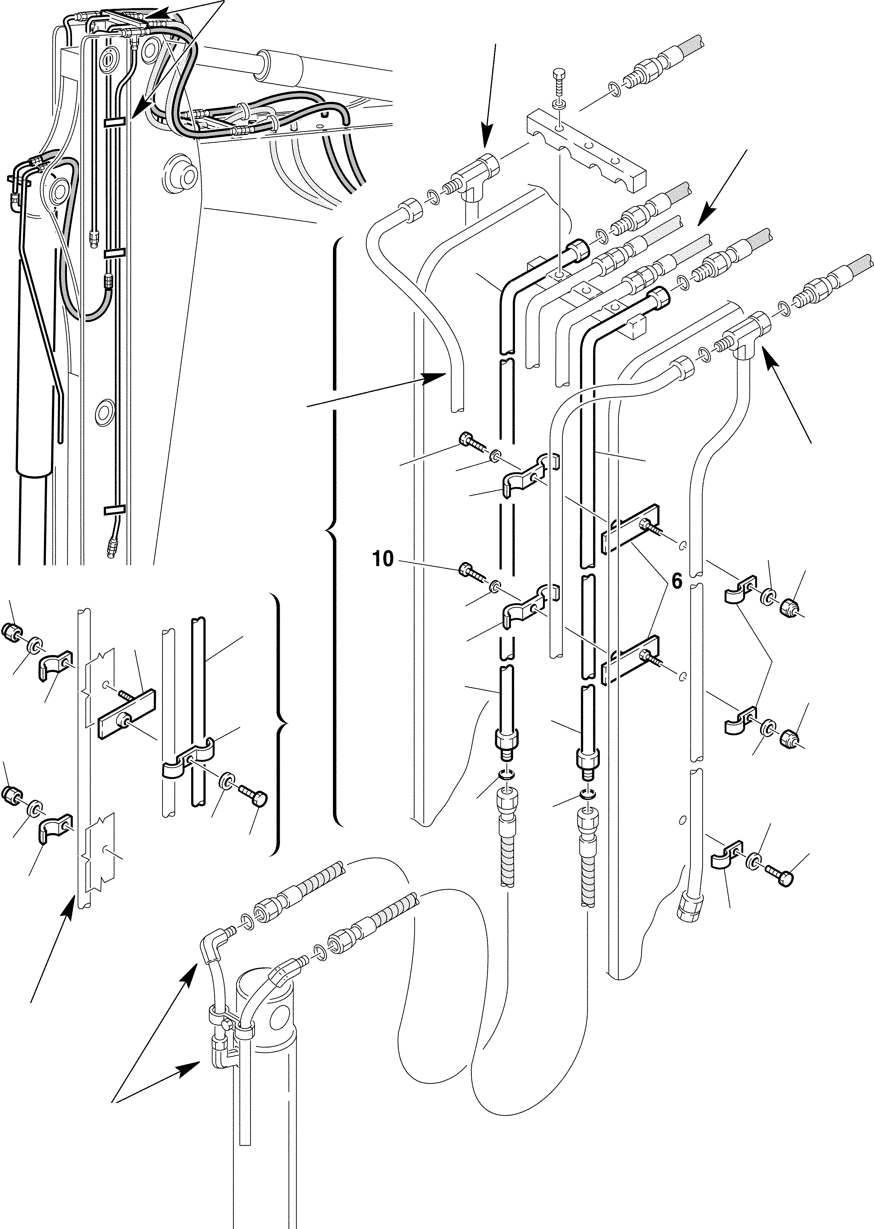 Backhoeloaders Komatsu / WB150WSC-2 S/N 150EF80001-Up(wb150wsc) / HYDRAULIC PIPING(JIG ARM CYLINDER LINE)+HAMMER+POSITIONABLE BUCKET(5/6(F-0805 : 6935)