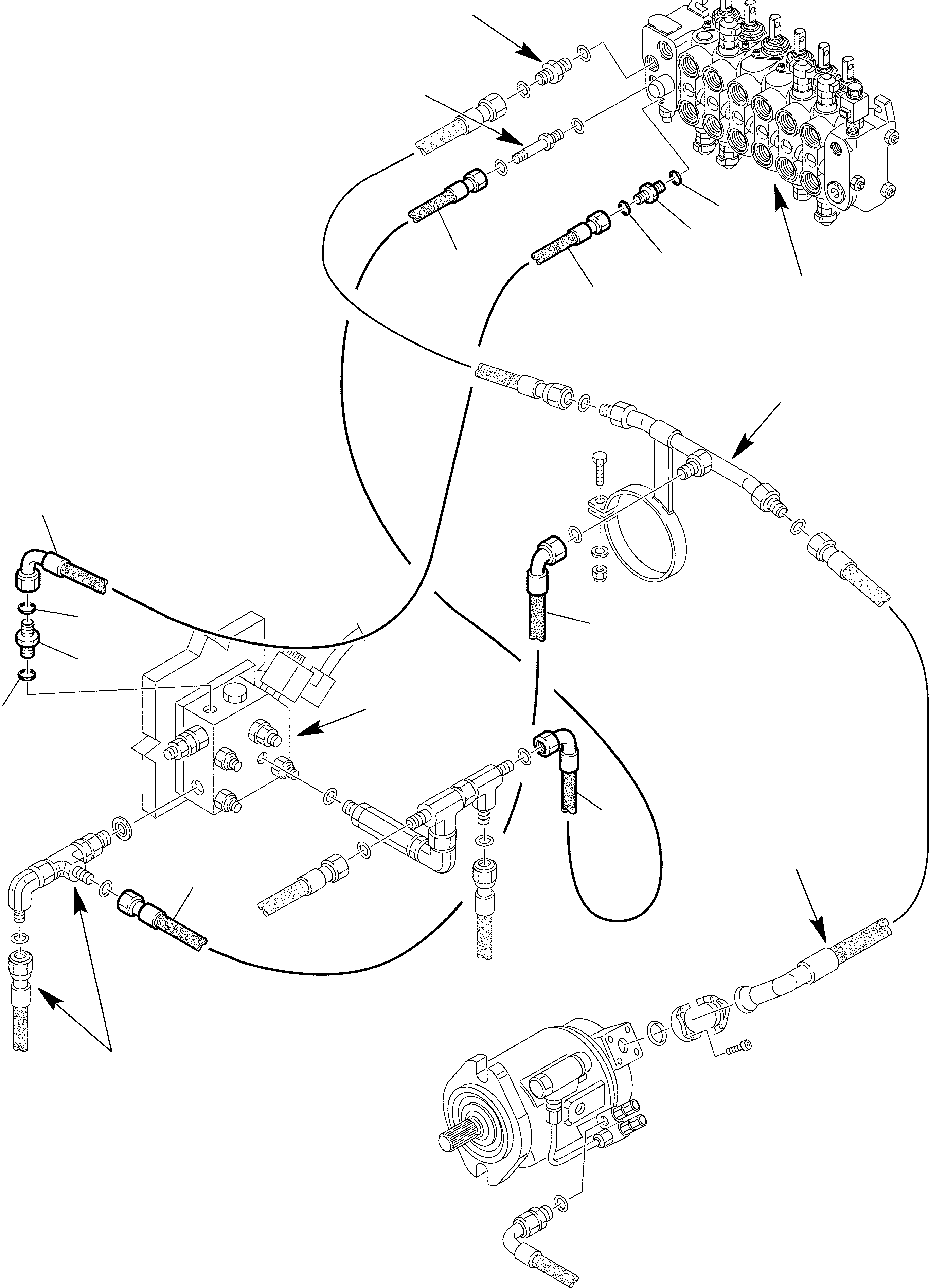 Backhoeloaders Komatsu / WB150WSC-2 S/N 150EF80001-Up(wb150wsc) / HAND-HAMMER HYDRAULIC PIPING (2/3)(F-0820 : 6975)