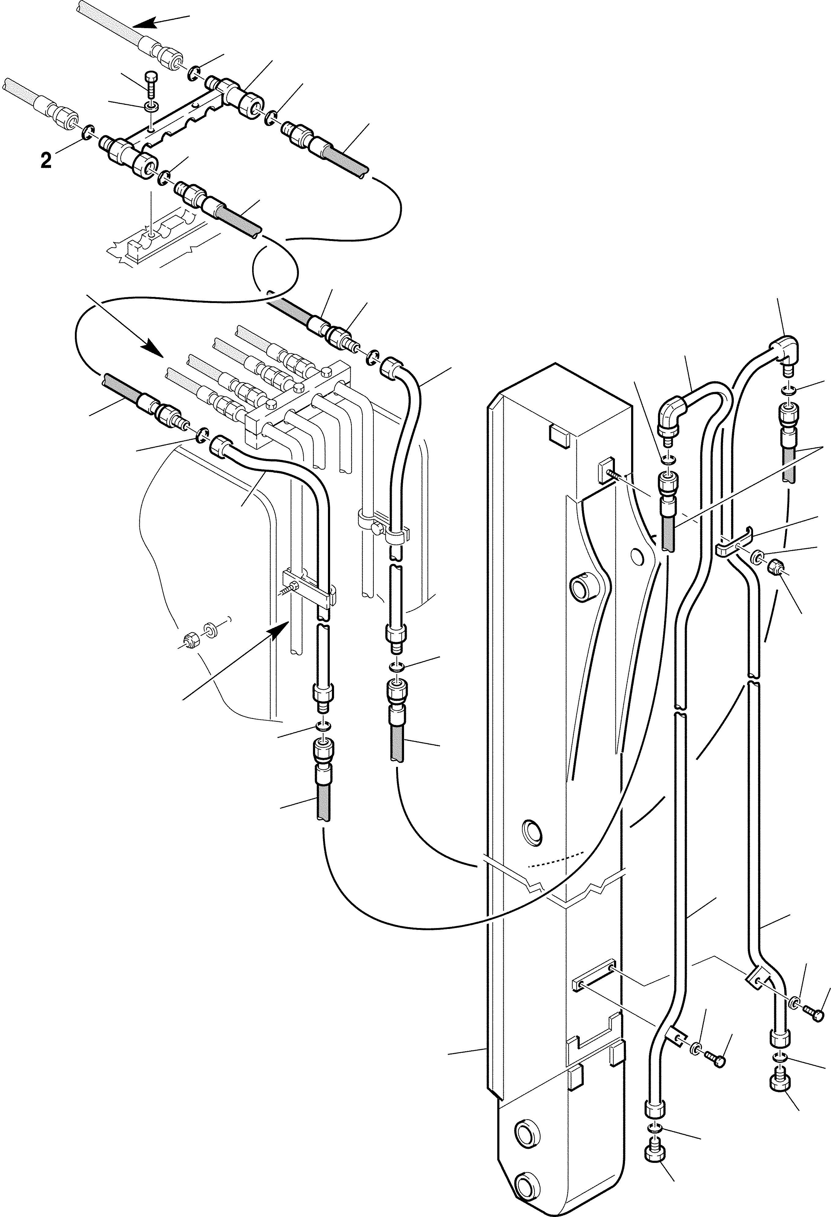 Backhoeloaders Komatsu / WB150WSC-2 S/N 150EF80001-Up(wb150wsc) / HYDRAULIC CIRCUIT FOR POSITIONABLE SWINGING BUCKET WITH JIG ARM (3/5)(F-0860 : 6990)