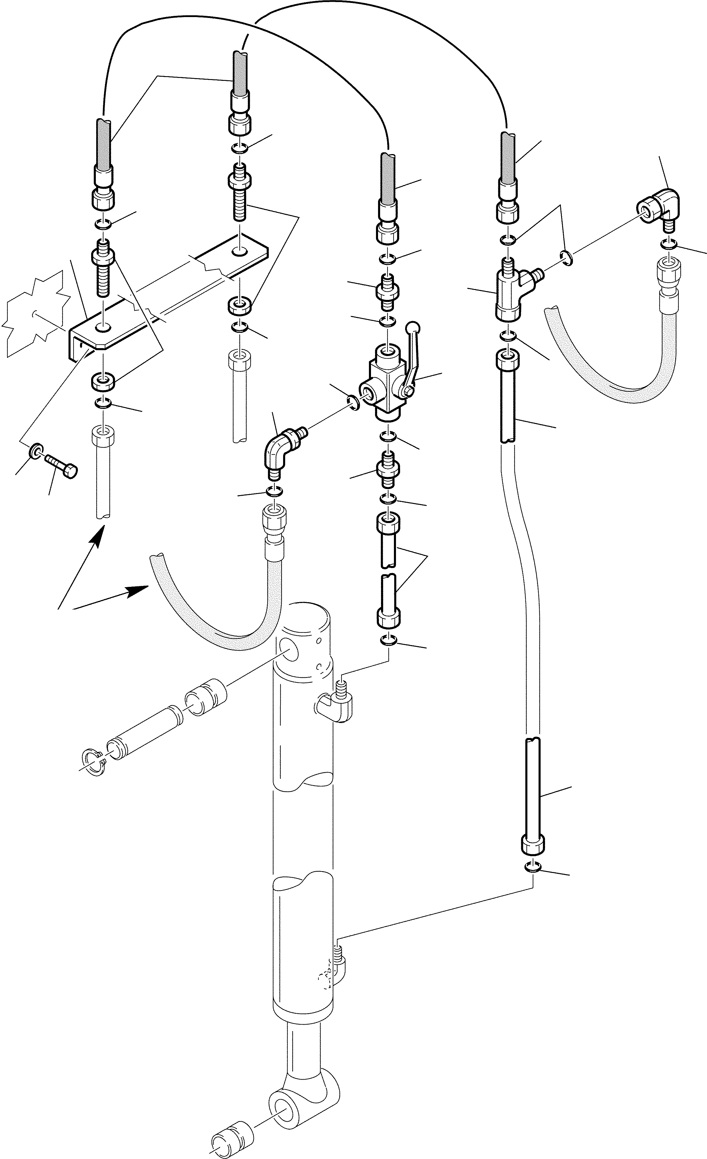 Backhoeloaders Komatsu / WB150WSC-2 S/N 150EF80001-Up(wb150wsc) / HYDRAULIC CIRCUIT FOR POSITIONABLE SWINGING BUCKET WITH JIG ARM (5/5)(F-0880 : 6995)