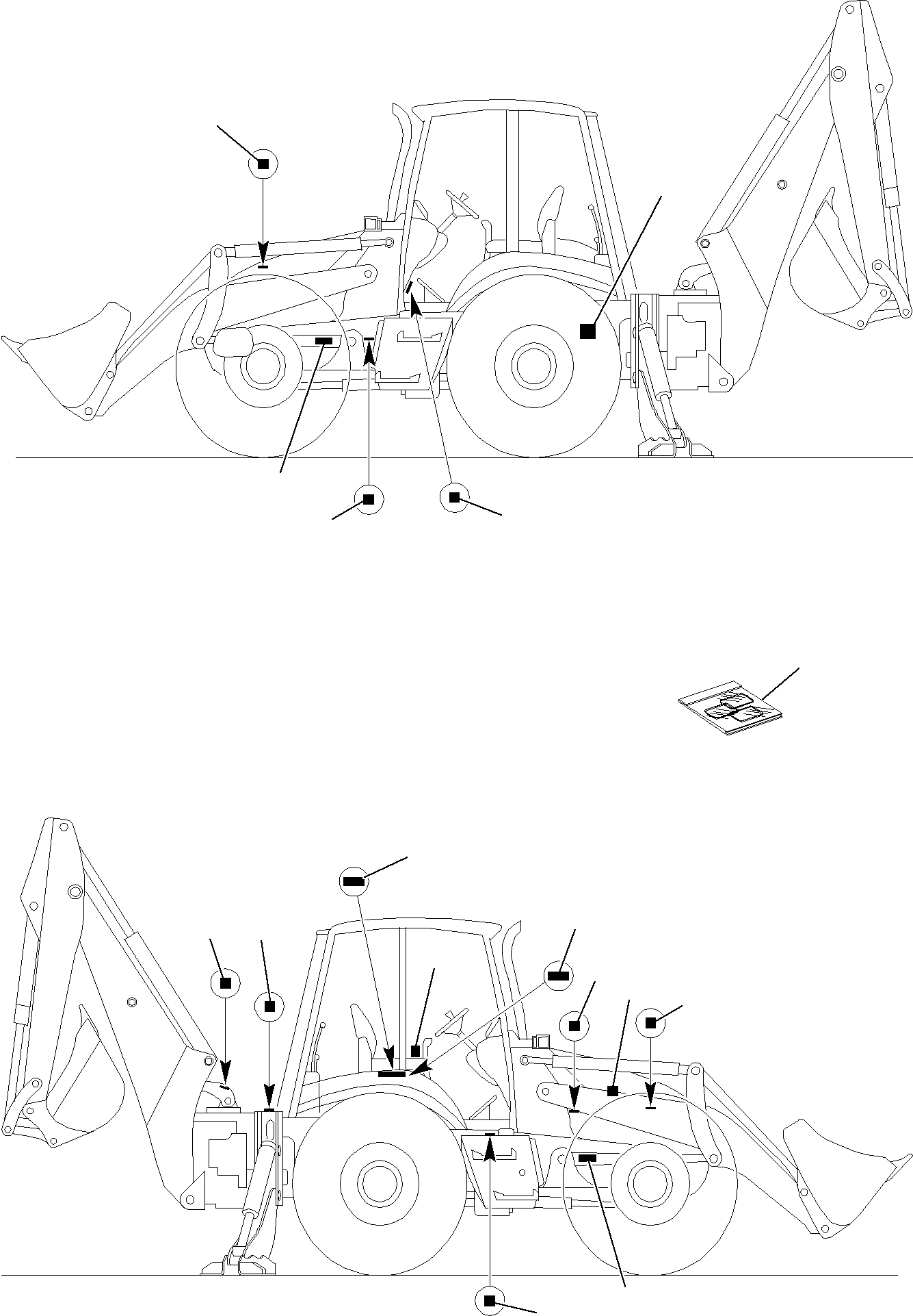 Backhoeloaders Komatsu / WB150WSC-2 S/N 150EF80001-Up(wb150wsc) / STICKERS - WARNING PLATE (3/3)(H-0030 : 9830)