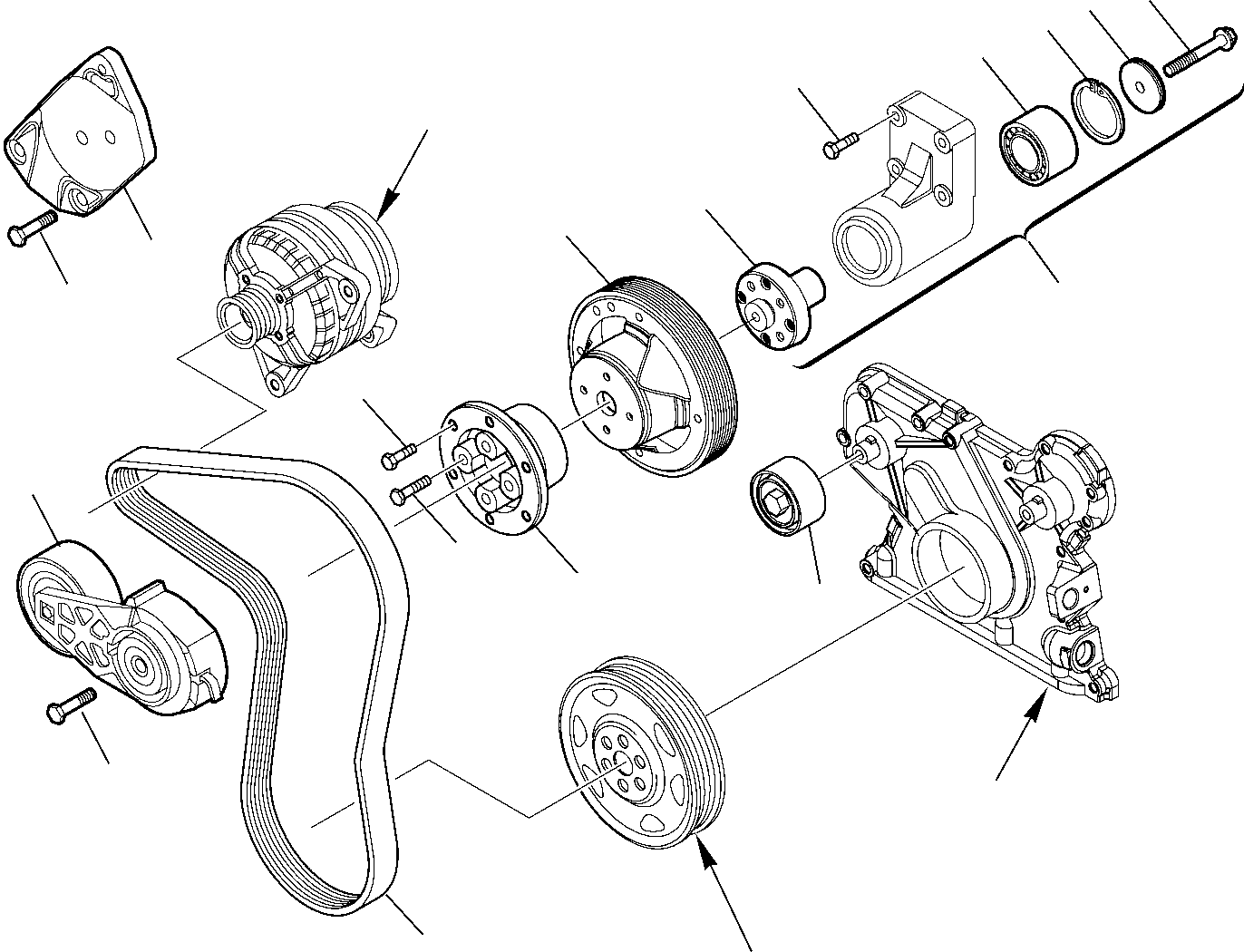 Backhoeloaders Komatsu / WB91R-5 S/N F00003-Up(wb91r5) / WATER PUMP DRIVE(A-0260 : 0501)