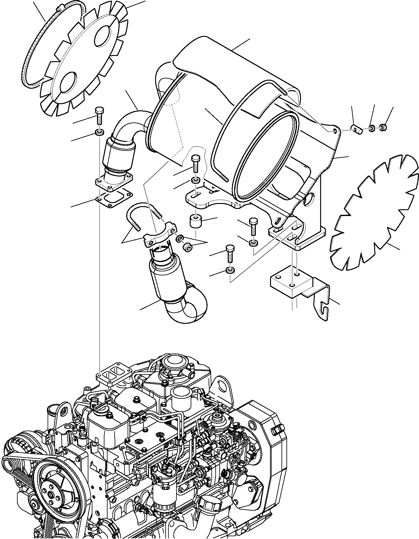 Backhoeloaders Komatsu / WB91R-5 S/N F00003-Up(wb91r5) / MUFFLER (1/2)(B-0060 : 1150)