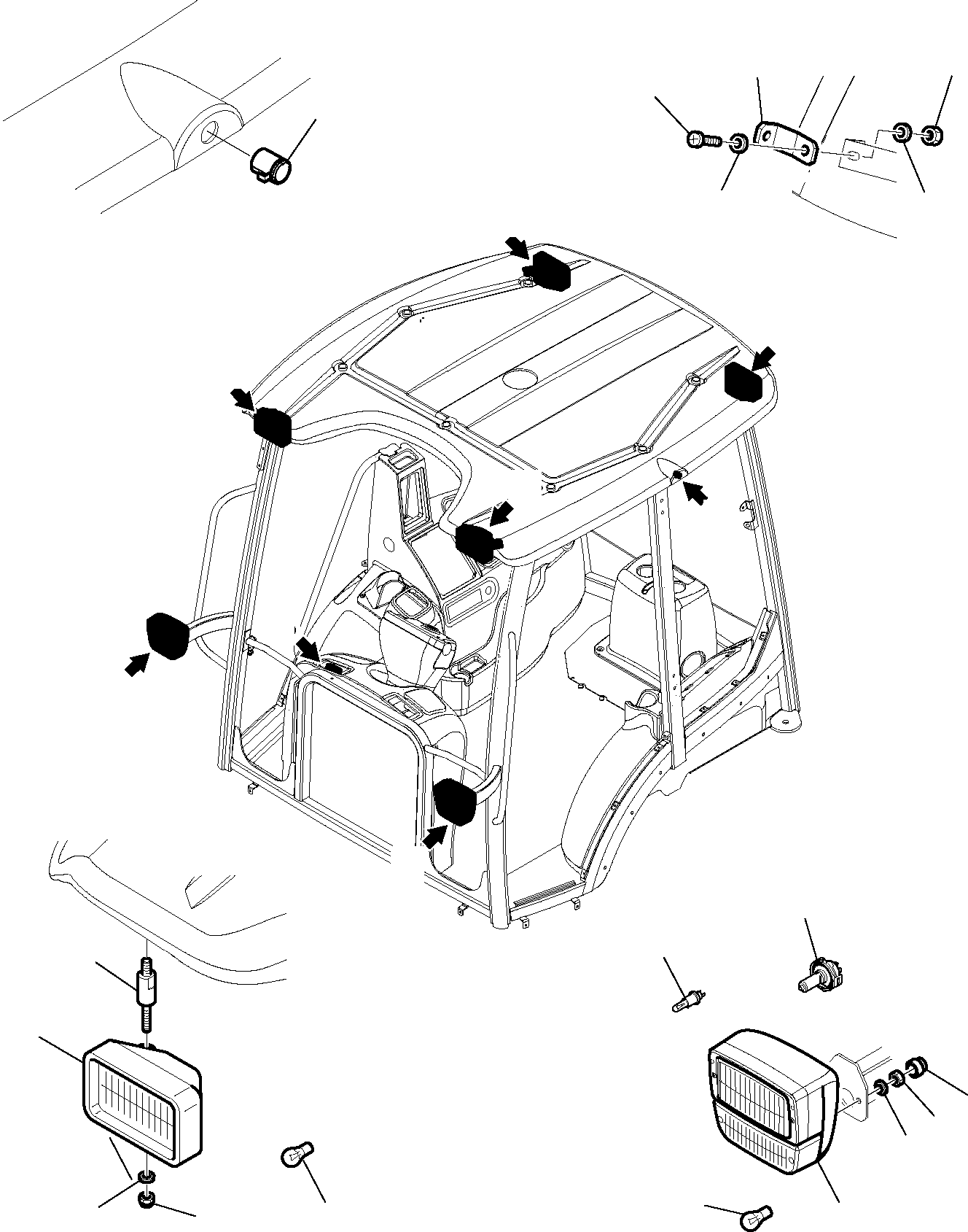 Backhoeloaders Komatsu / WB91R-5 S/N F00003-Up(wb91r5) / ELECTRICAL SYSTEM (CANOPY) (5/5)(B-0300 : 1610)