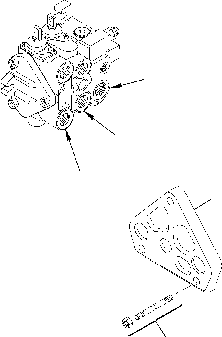 Backhoeloaders Komatsu / WB91R-5 S/N F00003-Up(wb91r5) / SHOVEL CONTROL VALVE (2-SPOOLS) (4/4)(F-0070 : 6115)