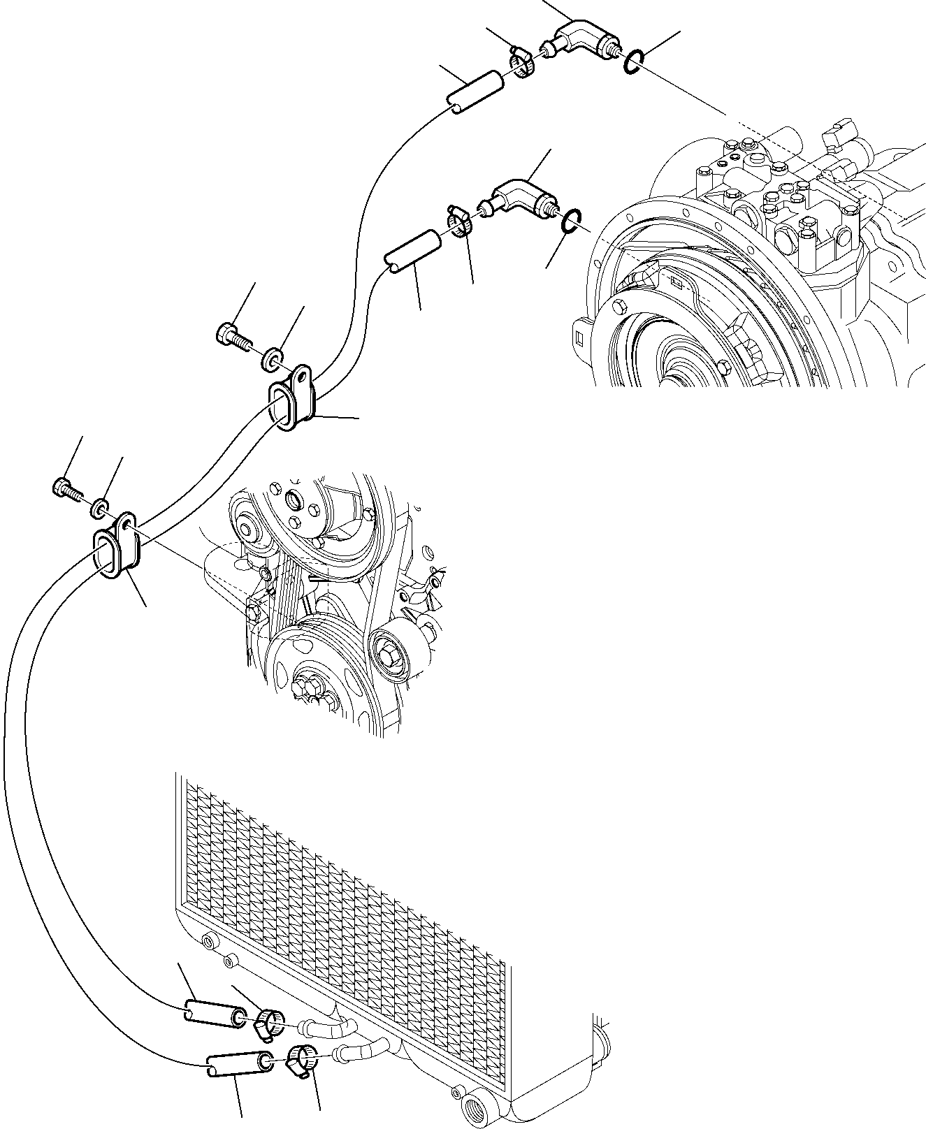 Backhoeloaders Komatsu / WB91R-5 S/N F00003-Up(wb91r5) / HYDRAULIC PIPING (DIFFERENTIAL TRANSMISSION LINE)(F-0490 : 6530)