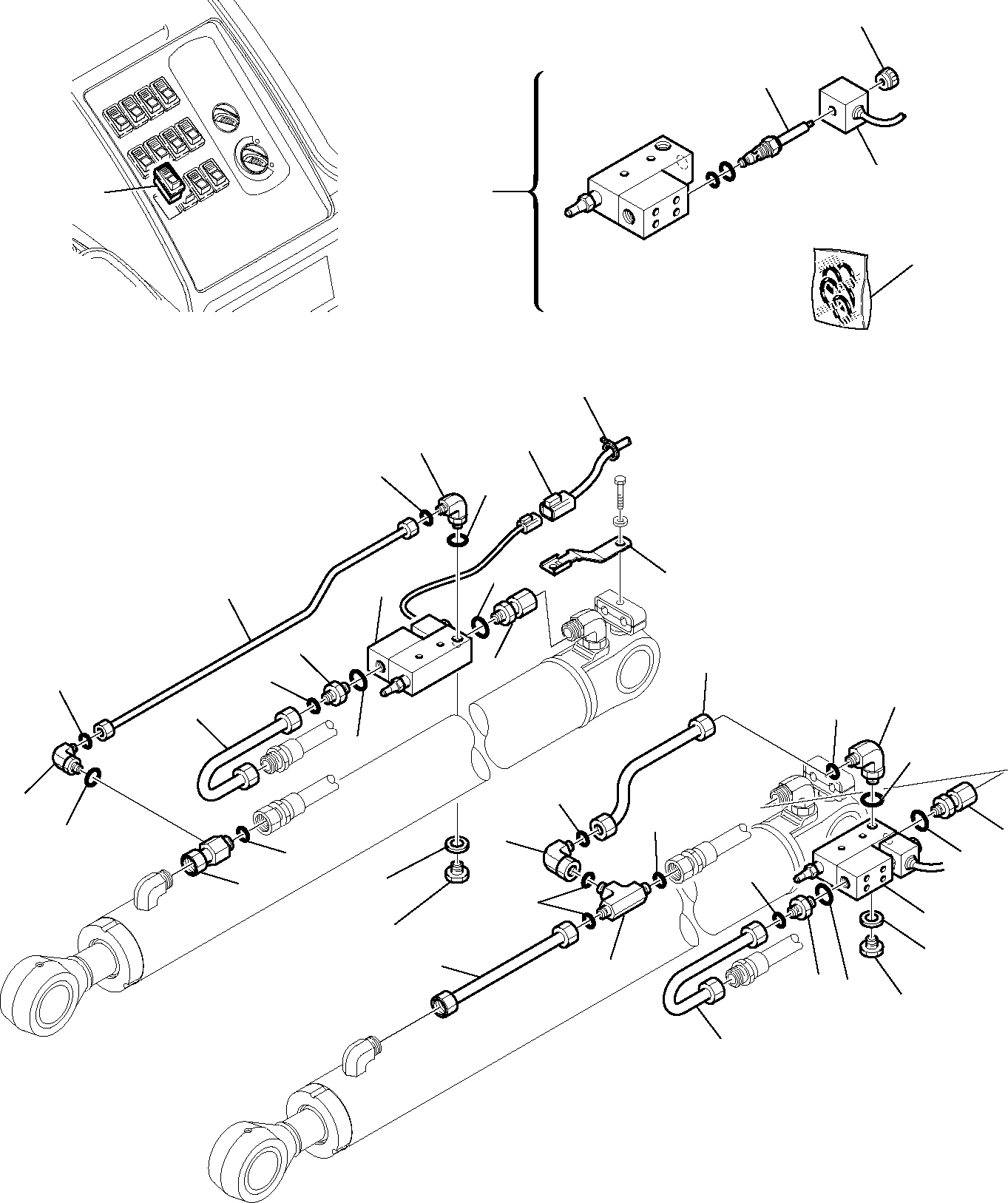 Backhoeloaders Komatsu / WB91R-5 S/N F00003-Up(wb91r5) / HYDRAULIC PIPING (BUCKET CYLINDER LINE) (SAFETY VALVE)(F-0515 : 6605)