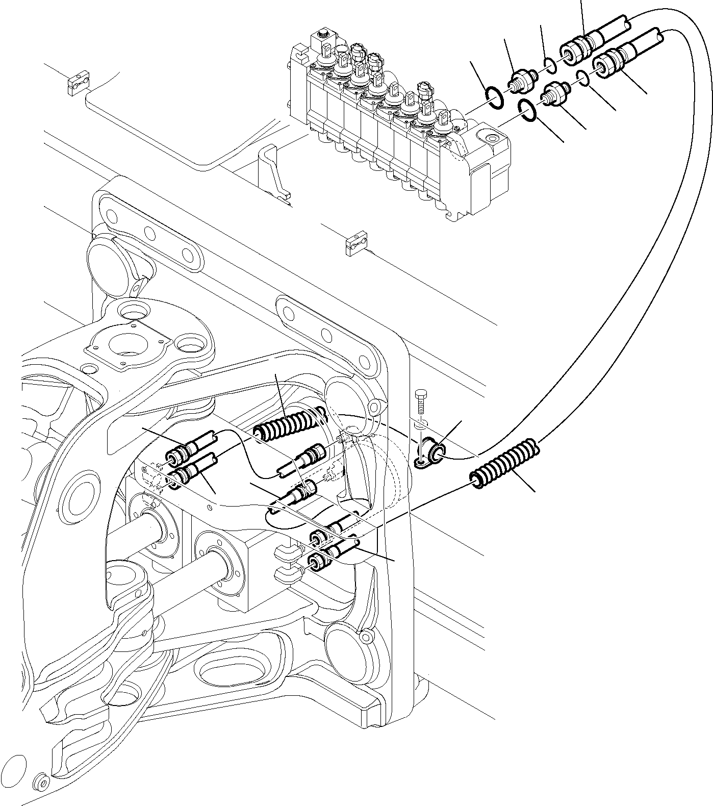 Backhoeloaders Komatsu / WB91R-5 S/N F00003-Up(wb91r5) / HYDRAULIC PIPING (BOOM SWING CYLINDER LINE)(F-0550 : 6700)