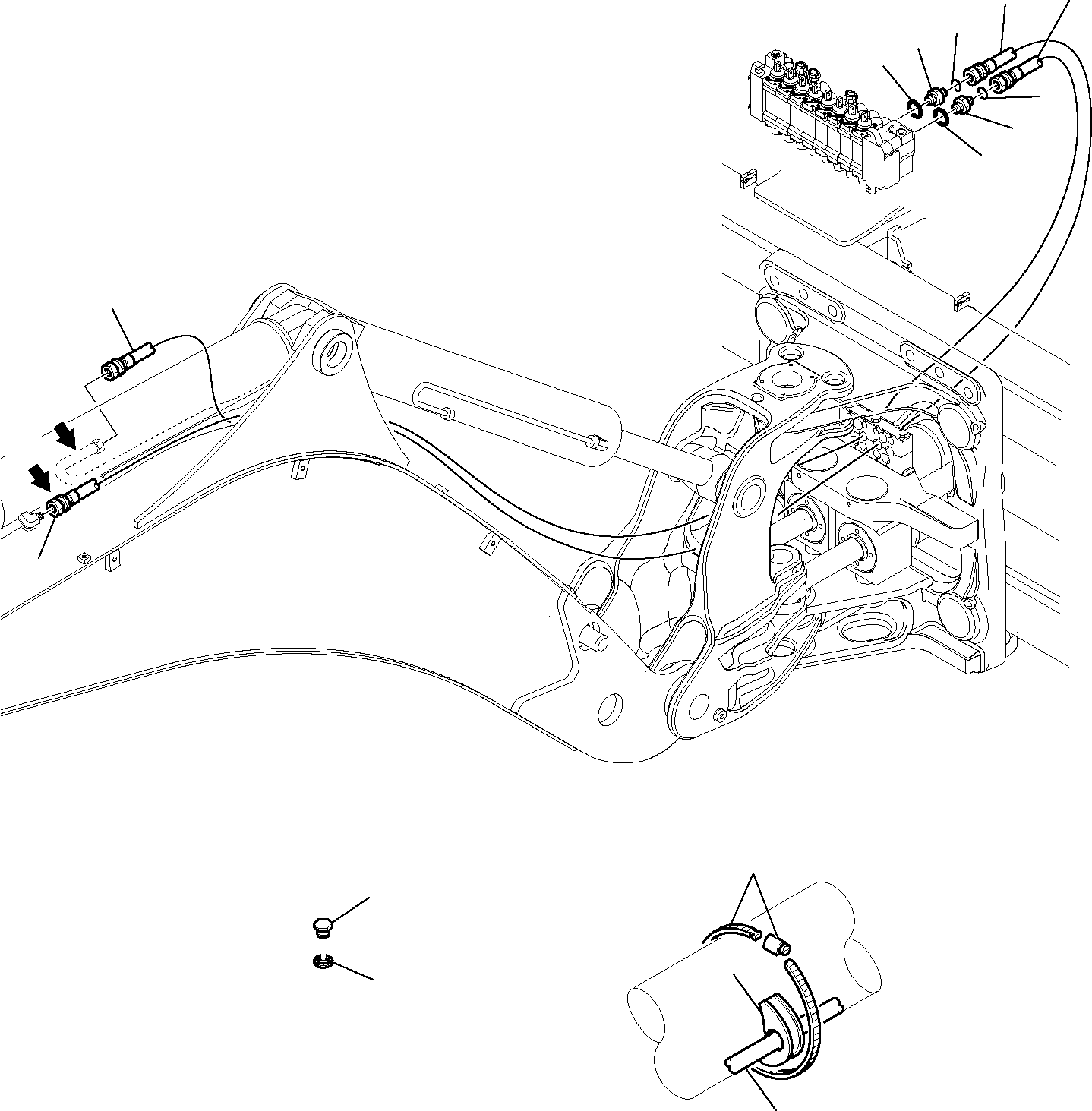 Backhoeloaders Komatsu / WB91R-5 S/N F00003-Up(wb91r5) / HYDRAULIC PIPING (ARM LINE)(F-0590 : 6730)