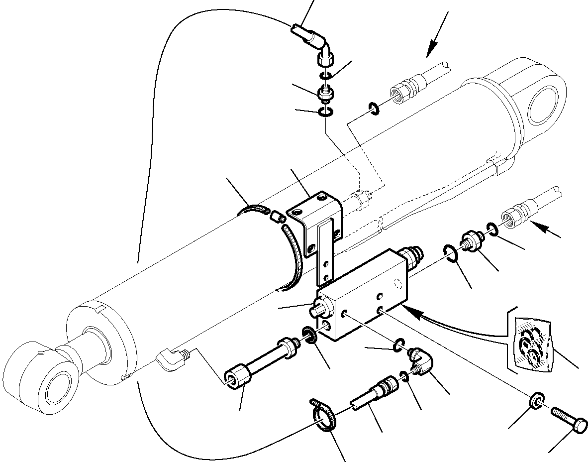 Backhoeloaders Komatsu / WB91R-5 S/N F00003-Up(wb91r5) / HYDRAULIC PIPING (ARM LINE) (SAFETY VALVE) (2/2)(F-0597 : 6737)