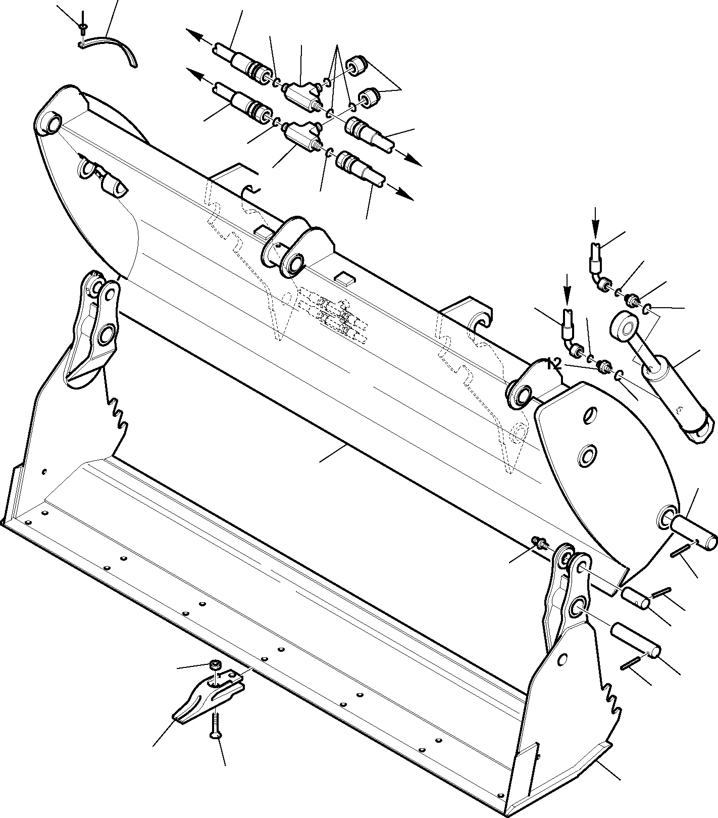 Backhoeloaders Komatsu / WB91R-5 S/N F00003-Up(wb91r5) / BUCKET 4 IN 1 (FPR QUICK COUPLING) (WITH FORKS) (L=2200)(G-0079 : 7080)