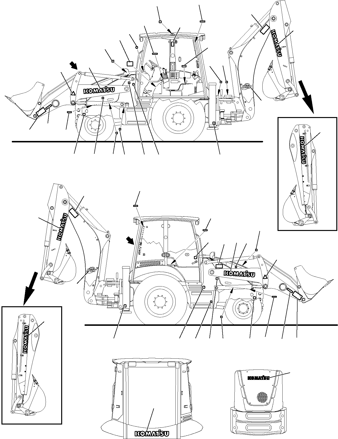 Backhoeloaders Komatsu / WB91R-5 S/N F00003-Up(wb91r5) / MARK PLATE (1/2)(H-0010 : 9000)