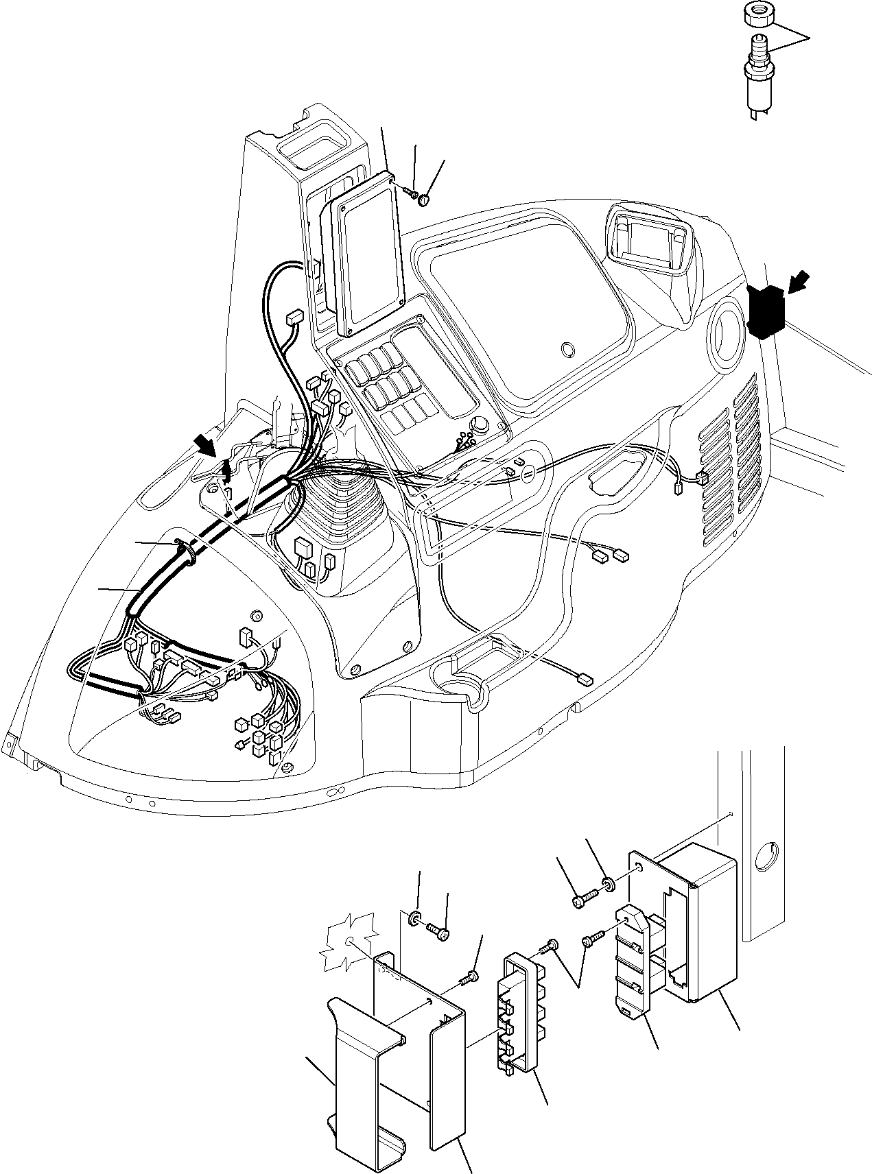 Backhoeloaders Komatsu / WB93R-5 S/N F50003-Up(wb93r5) / ELECTRICAL SYSTEM (CAB) (3/5)(B-0206 : 1570)