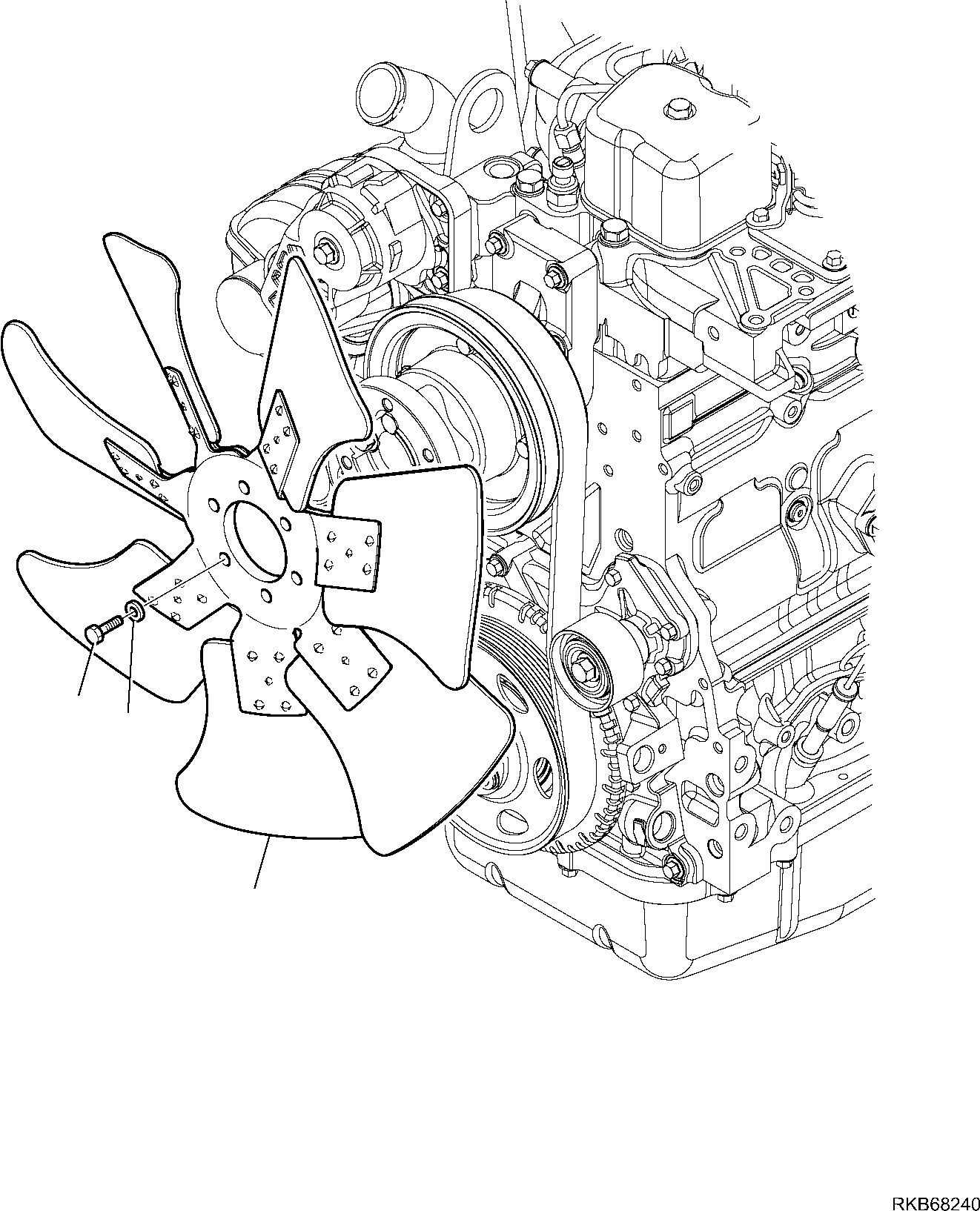 Backhoeloaders Komatsu / WB93S-5E0 S/N F20003-Up(wb93s5e0) / ENGINE FAN(B-1020 : 1020)