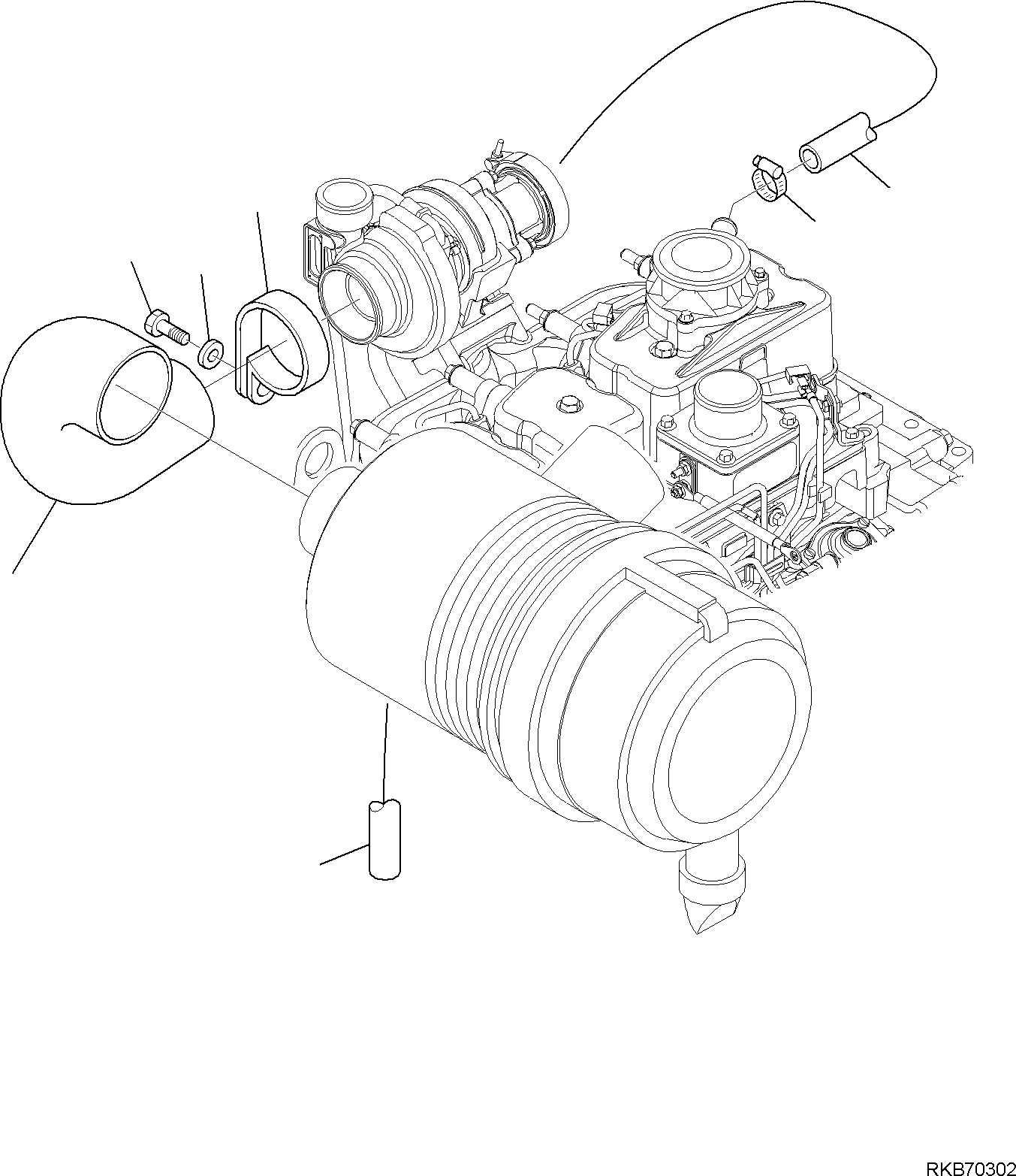 Backhoeloaders Komatsu / WB93S-5E0 S/N F20003-Up(wb93s5e0) / AIR CLEANER AND MOUNTING(B-1100 : 1100)
