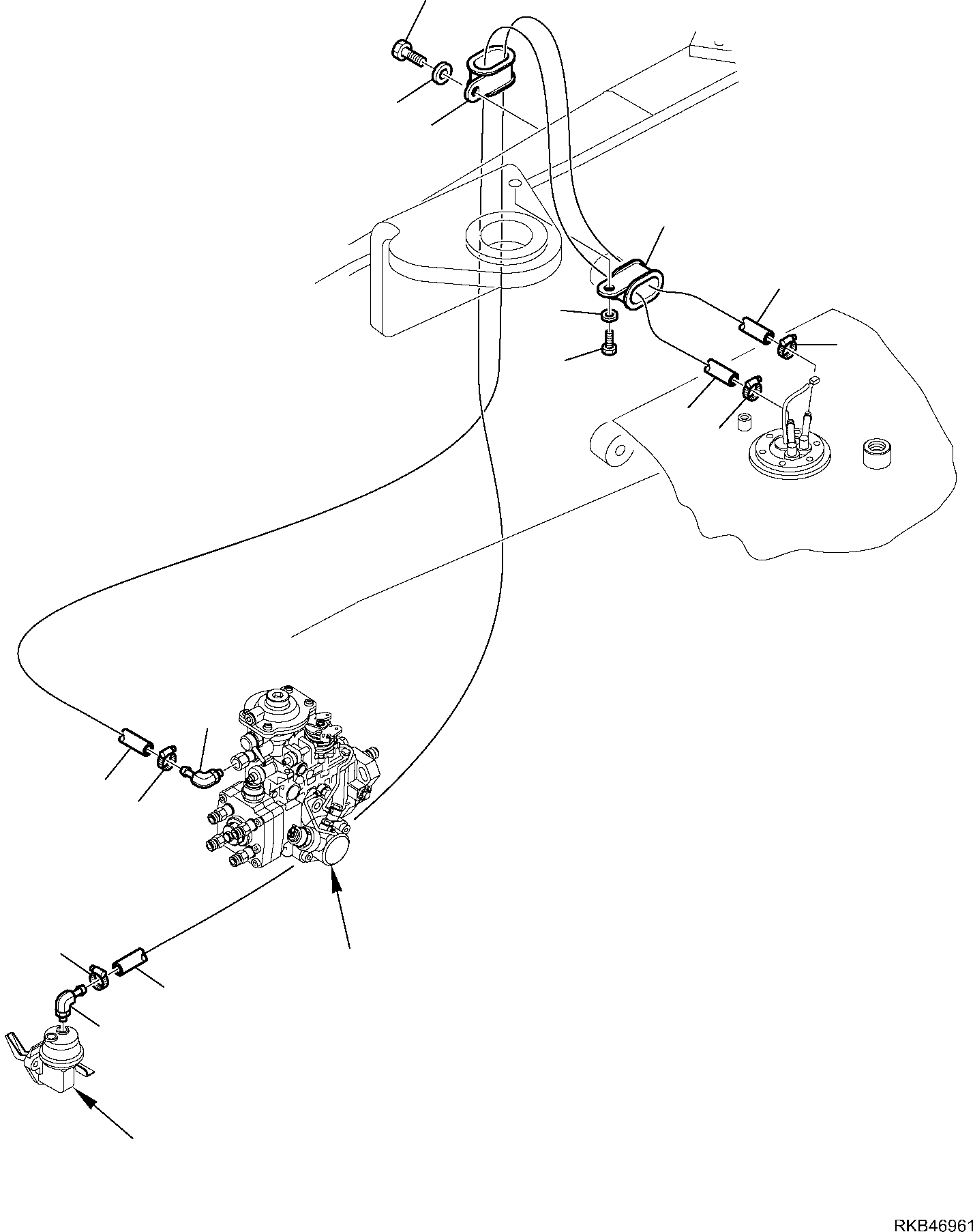 Backhoeloaders Komatsu / WB93S-5E0 S/N F20003-Up(wb93s5e0) / FUEL LINE(B-1310 : 1310)