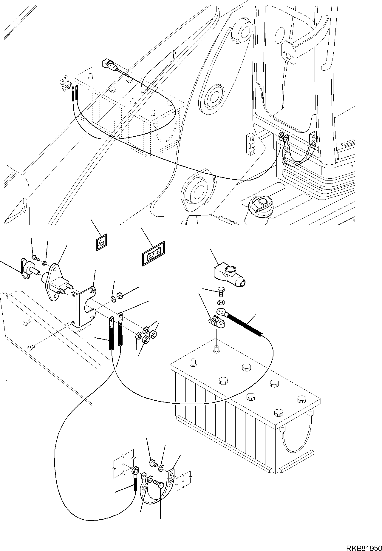 Backhoeloaders Komatsu / WB93S-5E0 S/N F20003-Up(wb93s5e0) / ELECTRICAL SYSTEM (BATTERY DISCONNECTING SWITCH)(B-1410 : 1410)