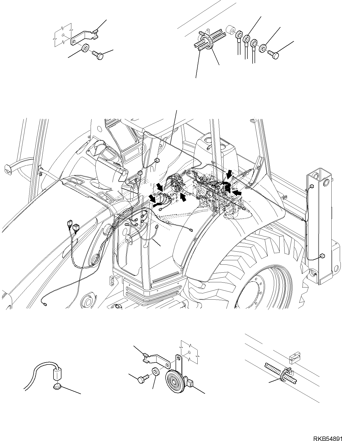 Backhoeloaders Komatsu / WB93S-5E0 S/N F20003-Up(wb93s5e0) / ELECTRICAL SYSTEM (FRAME LINE) (1/2)(B-1440 : 1440)