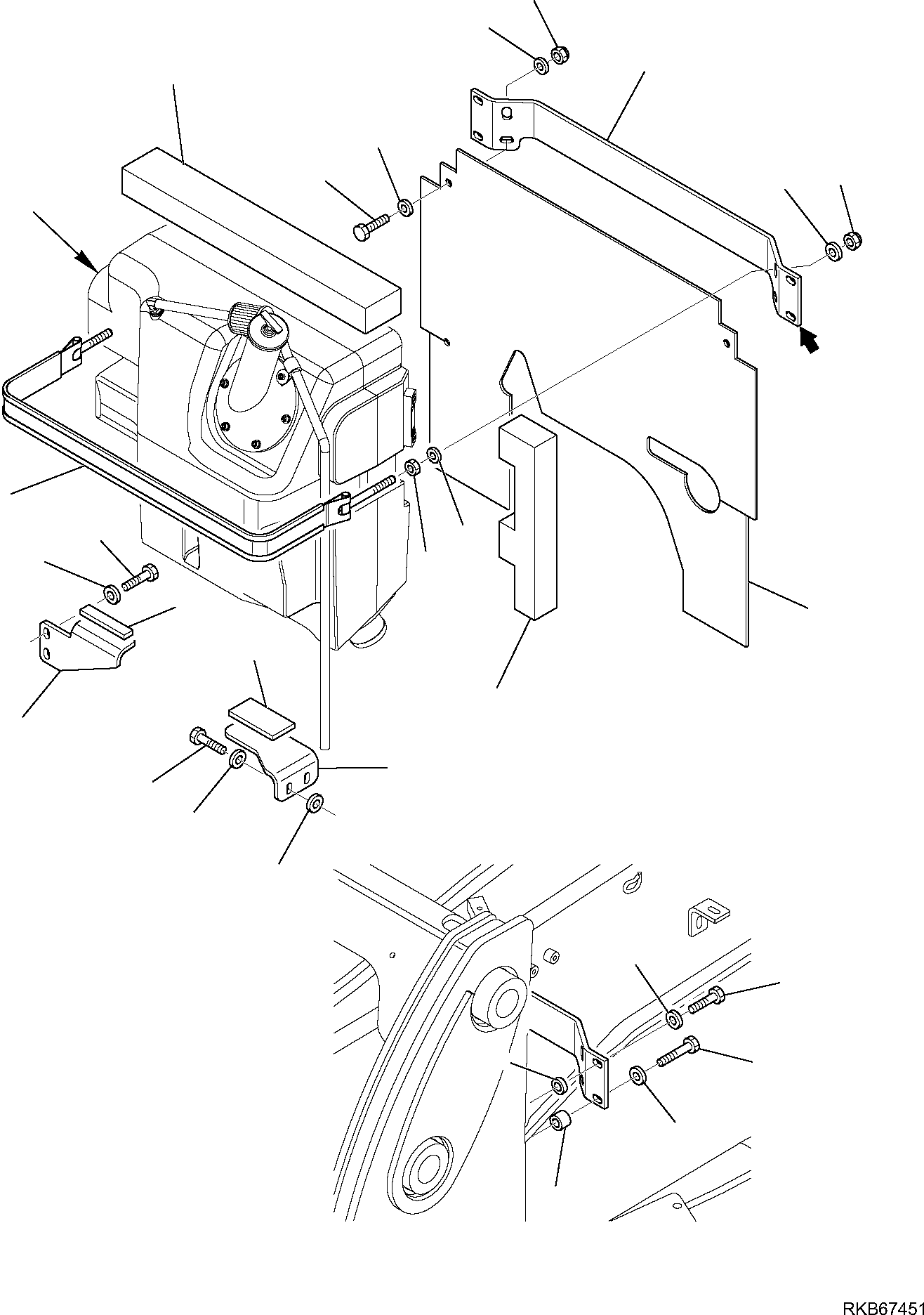 Backhoeloaders Komatsu / WB93S-5E0 S/N F20003-Up(wb93s5e0) / HYDRAULIC OIL TANK FIXING(F-6010 : 6010)