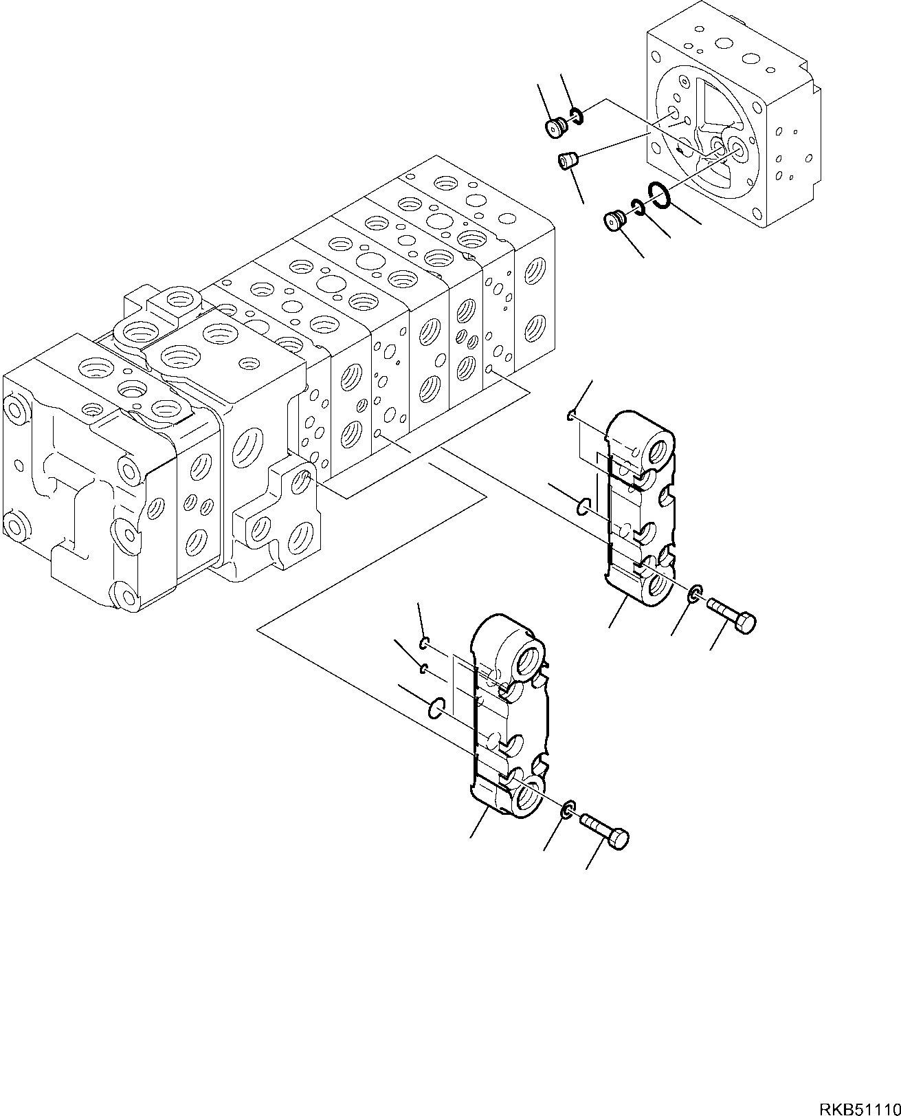 Backhoeloaders Komatsu / WB93S-5E0 S/N F20003-Up(wb93s5e0) / 10-SPOOL CONTROL VALVE (12/16)(F-6242 : 6242)