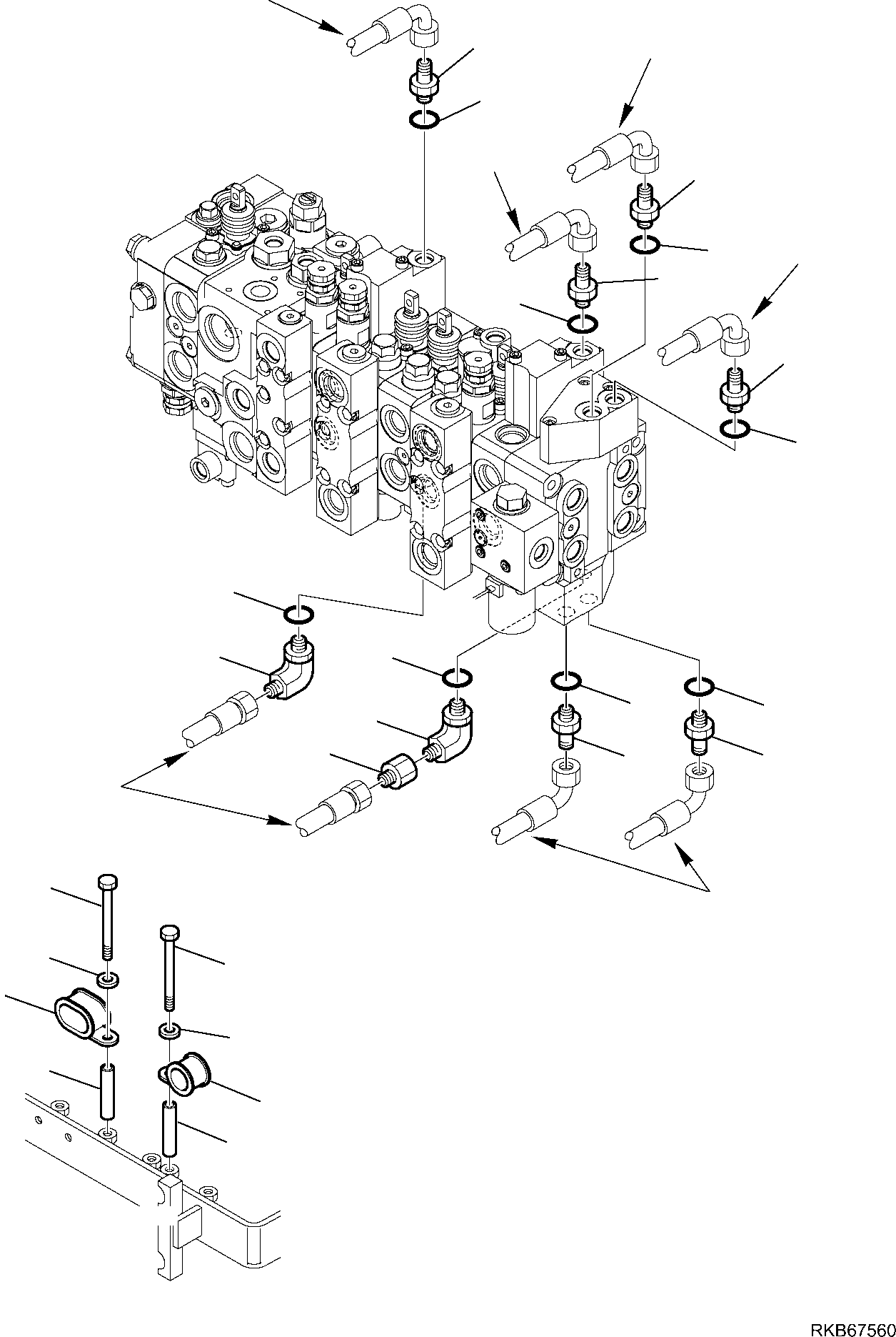 Backhoeloaders Komatsu / WB93S-5E0 S/N F20003-Up(wb93s5e0) / CONTROL VALVE (10-ELEMENTS) (1/3)(F-6383 : 6383)