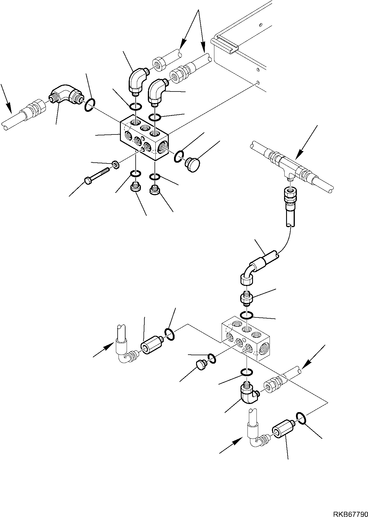 Backhoeloaders Komatsu / WB93S-5E0 S/N F20003-Up(wb93s5e0) / HYDRAULIC PIPING (SERVOCONTROL RETURN LINE) (3/3)(F-6448 : 6448)