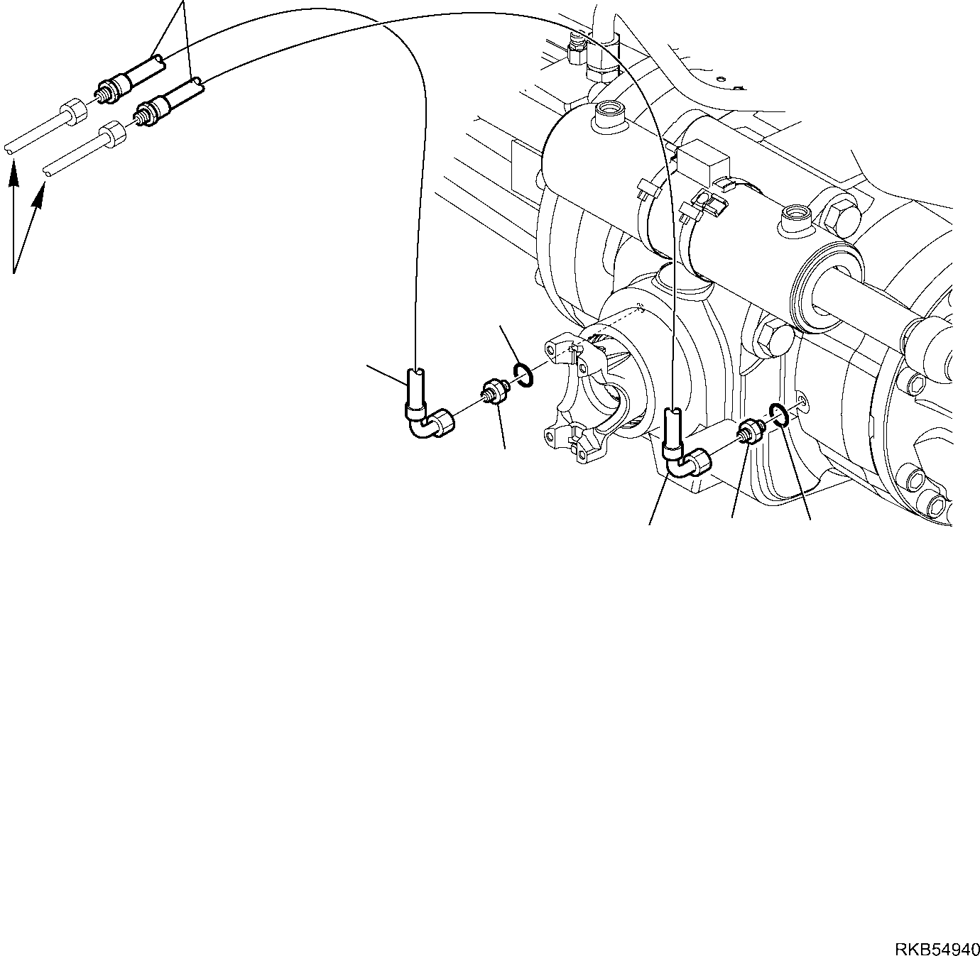 Backhoeloaders Komatsu / WB93S-5E0 S/N F20003-Up(wb93s5e0) / HYDRAULIC PIPING (BRAKE LINE)(F-6540 : 6540)