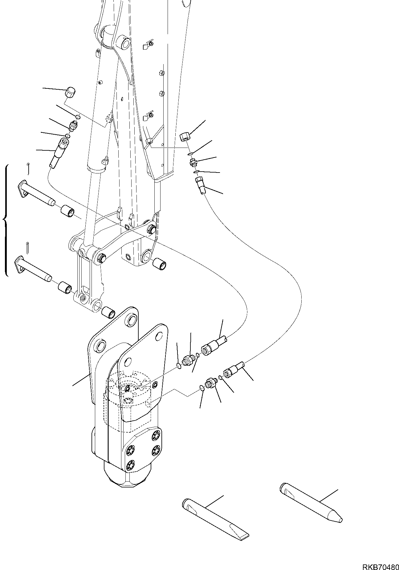 Backhoeloaders Komatsu / WB93S-5E0 S/N F20003-Up(wb93s5e0) / HAMMER HP500 (WITH TELESCOPIC ARM) (1/3)(F-6932 : 6932)