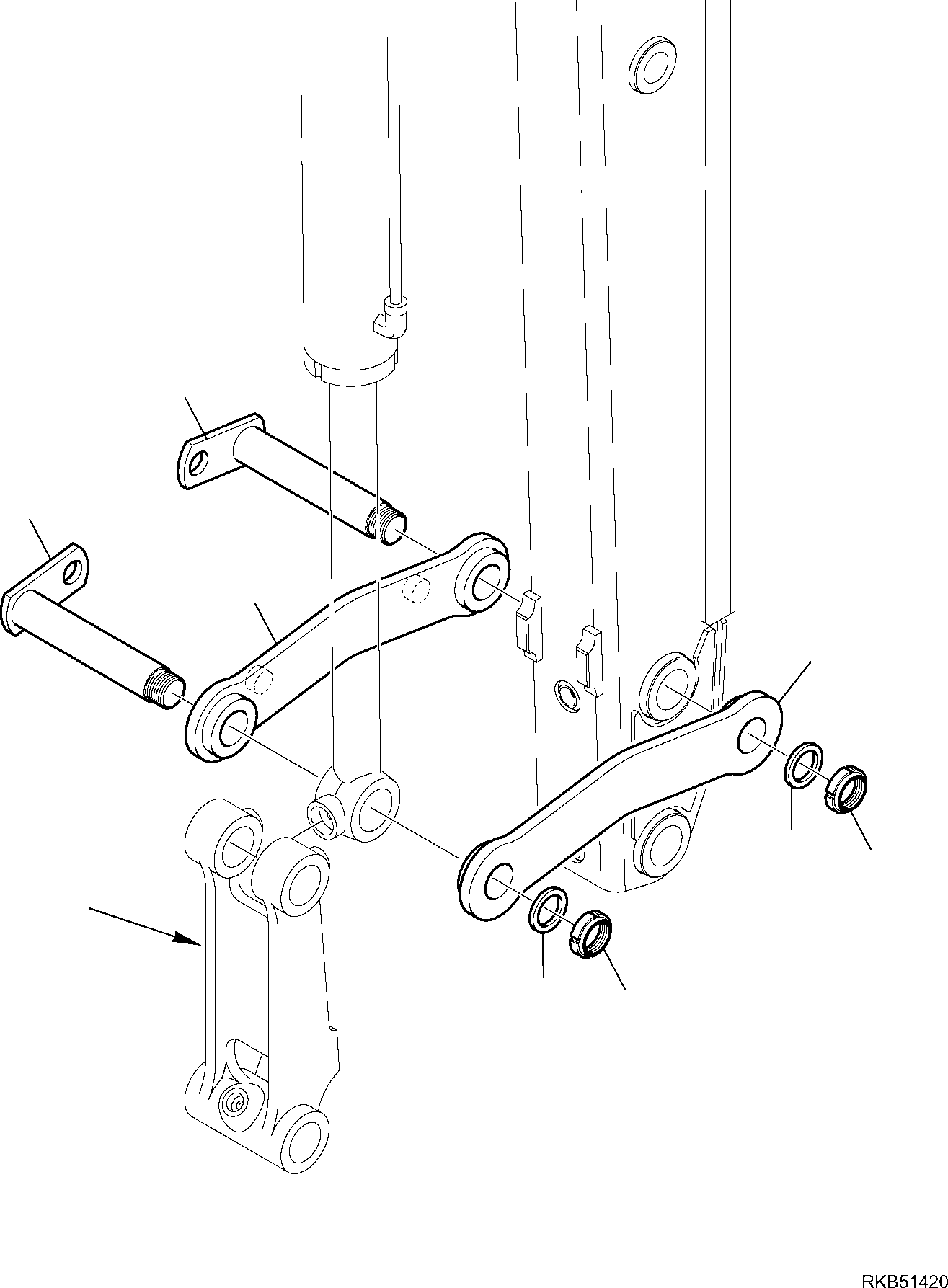 Backhoeloaders Komatsu / WB93S-5E0 S/N F20003-Up(wb93s5e0) / BUCKET LINK (WITH TELESCOPIC ARM) (1/2)(G-7425 : 7425)