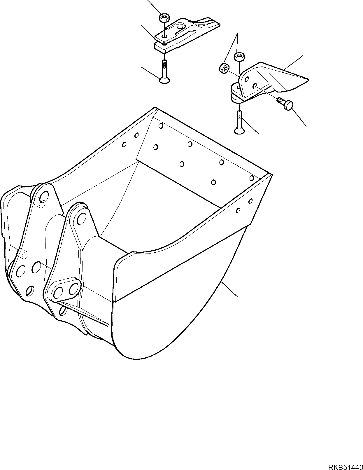 Backhoeloaders Komatsu / WB93S-5E0 S/N F20003-Up(wb93s5e0) / BUCKET (L=600 mm)(G-7450 : 7450)