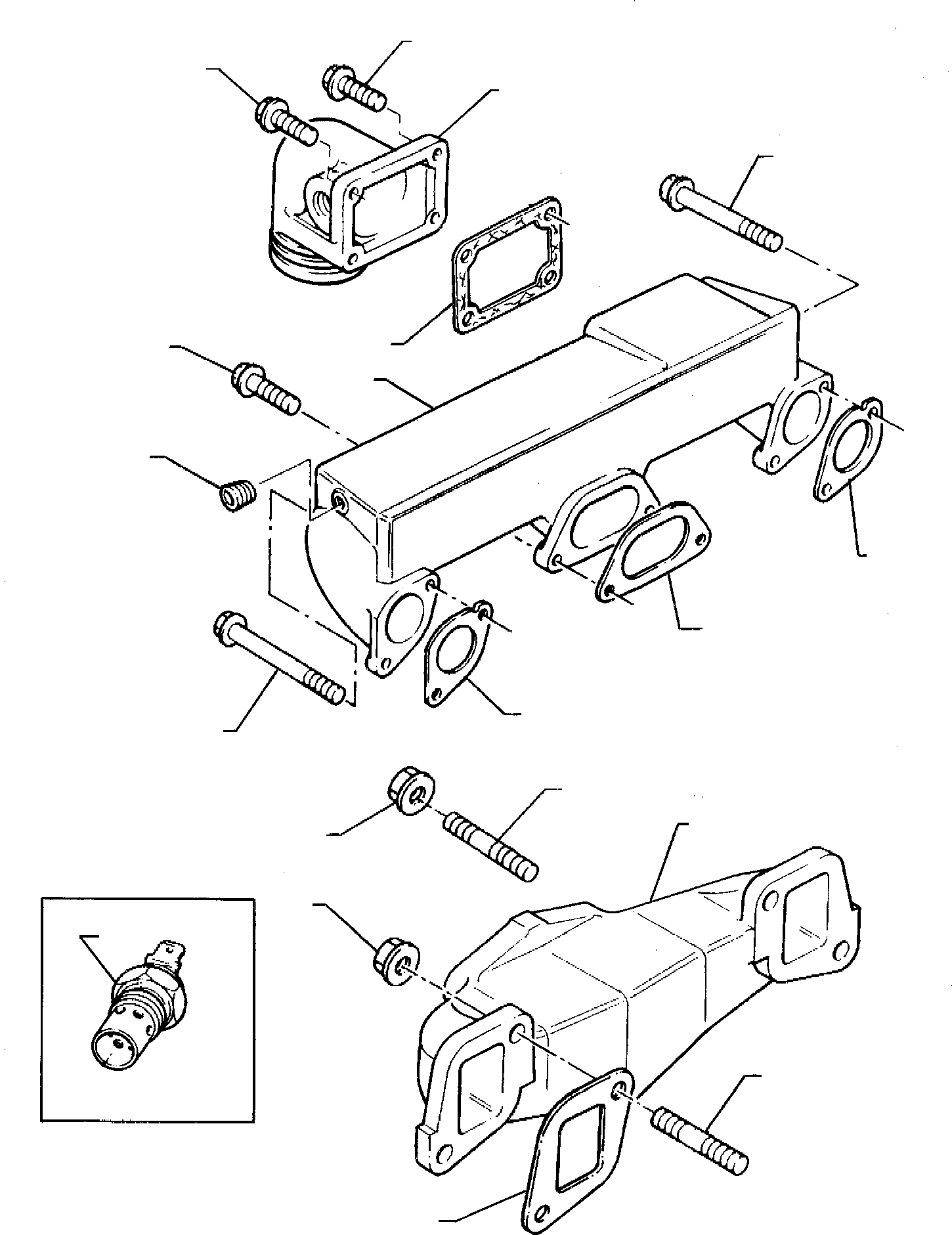 Backhoeloaders Komatsu / WB95R-1 WB97R-1 S/N 8901442-Up(wb9597r1) / INDUCTION AND EXAUST MANIFOLDS (ASPIRATED ENGINE)(A-0070 : 0131)