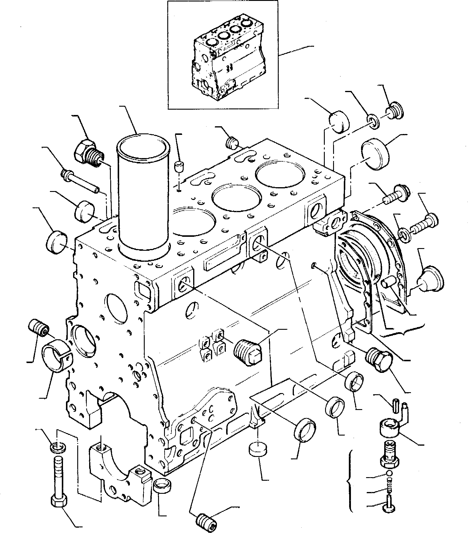 Backhoeloaders Komatsu / WB95R-1 WB97R-1 S/N 8901442-Up(wb9597r1) / CYLINDER BLOCK (TURBO ENGINE)(A-0120 : 0202)
