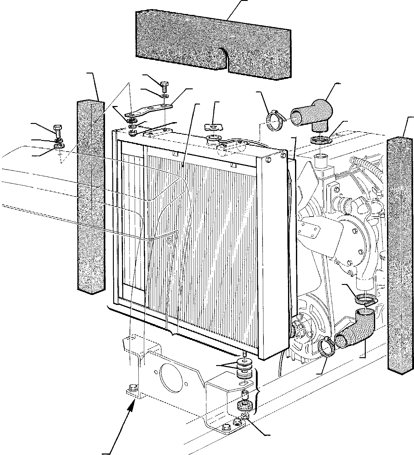 Backhoeloaders Komatsu / WB95R-1 WB97R-1 S/N 8901442-Up(wb9597r1) / RADIATOR(B-0070 : 1200)