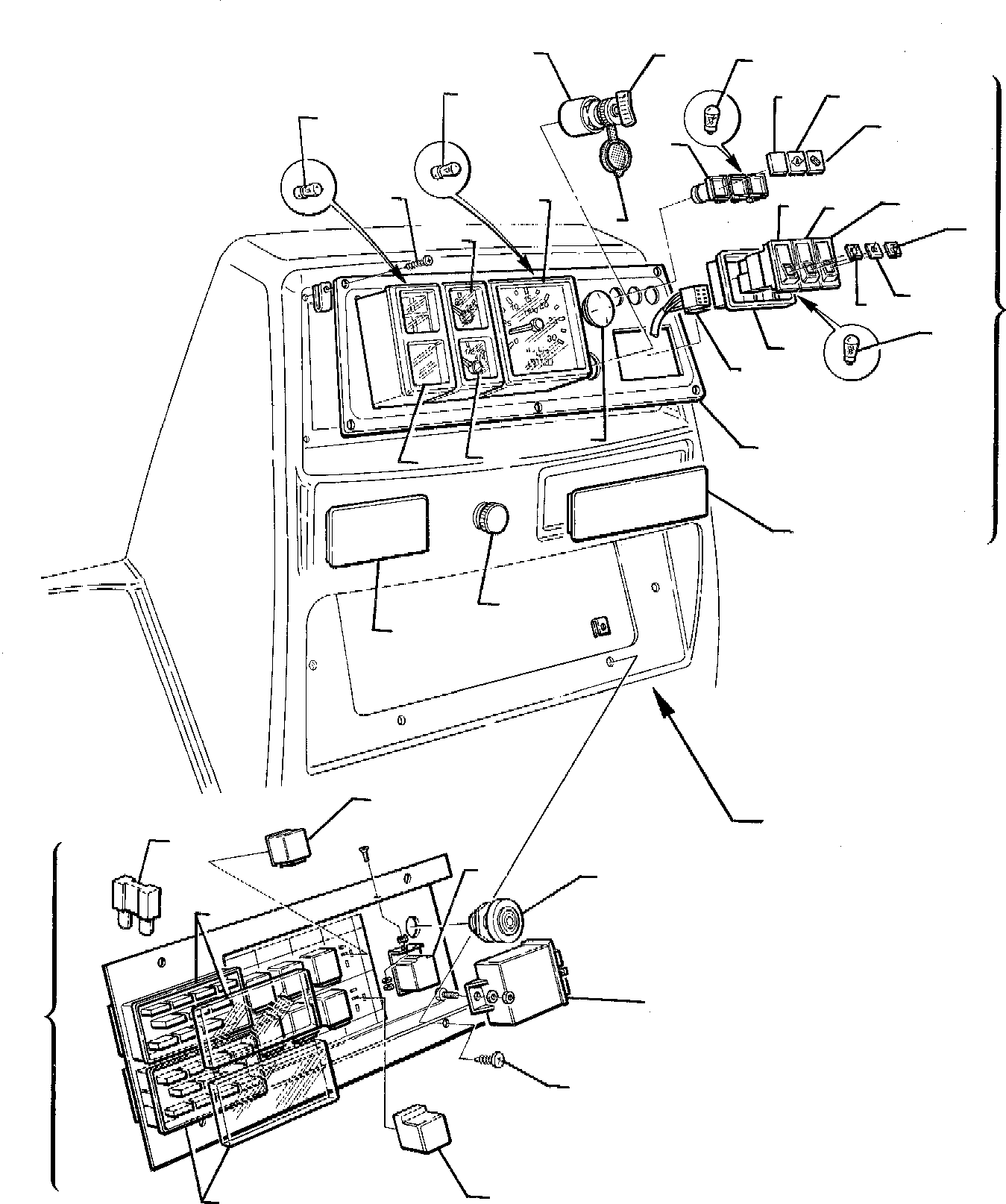 Backhoeloaders Komatsu / WB95R-1 WB97R-1 S/N 8901442-Up(wb9597r1) / LATERAL DASHBOARD(B-0140 : 1420)
